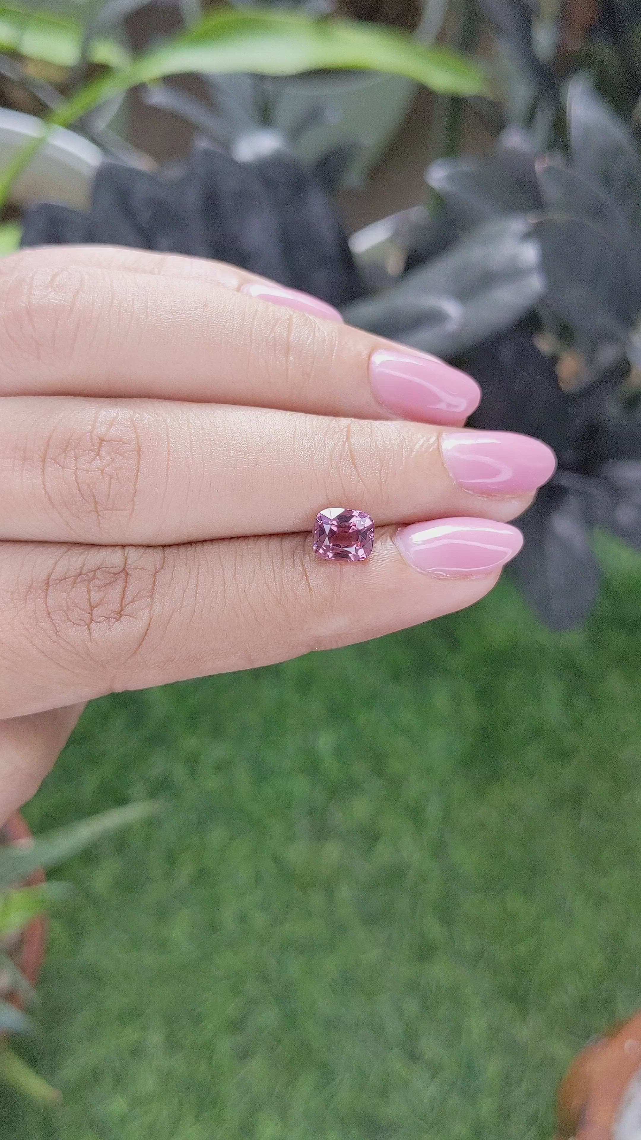 1.56 Ct. Pink Malaya Garnet from Tanzania Size Video