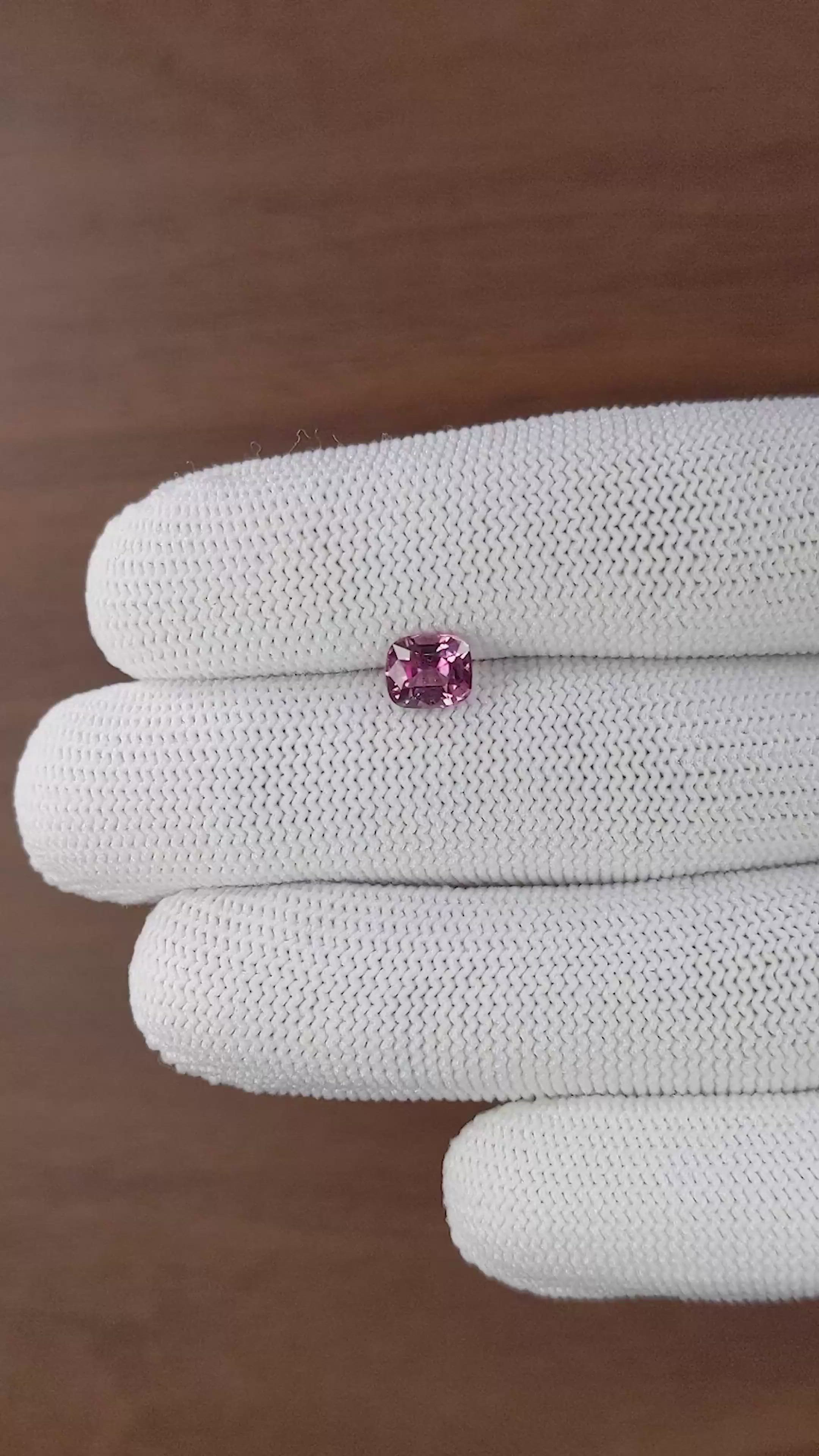 1.56 Ct. Pink Malaya Garnet from Tanzania Size Video