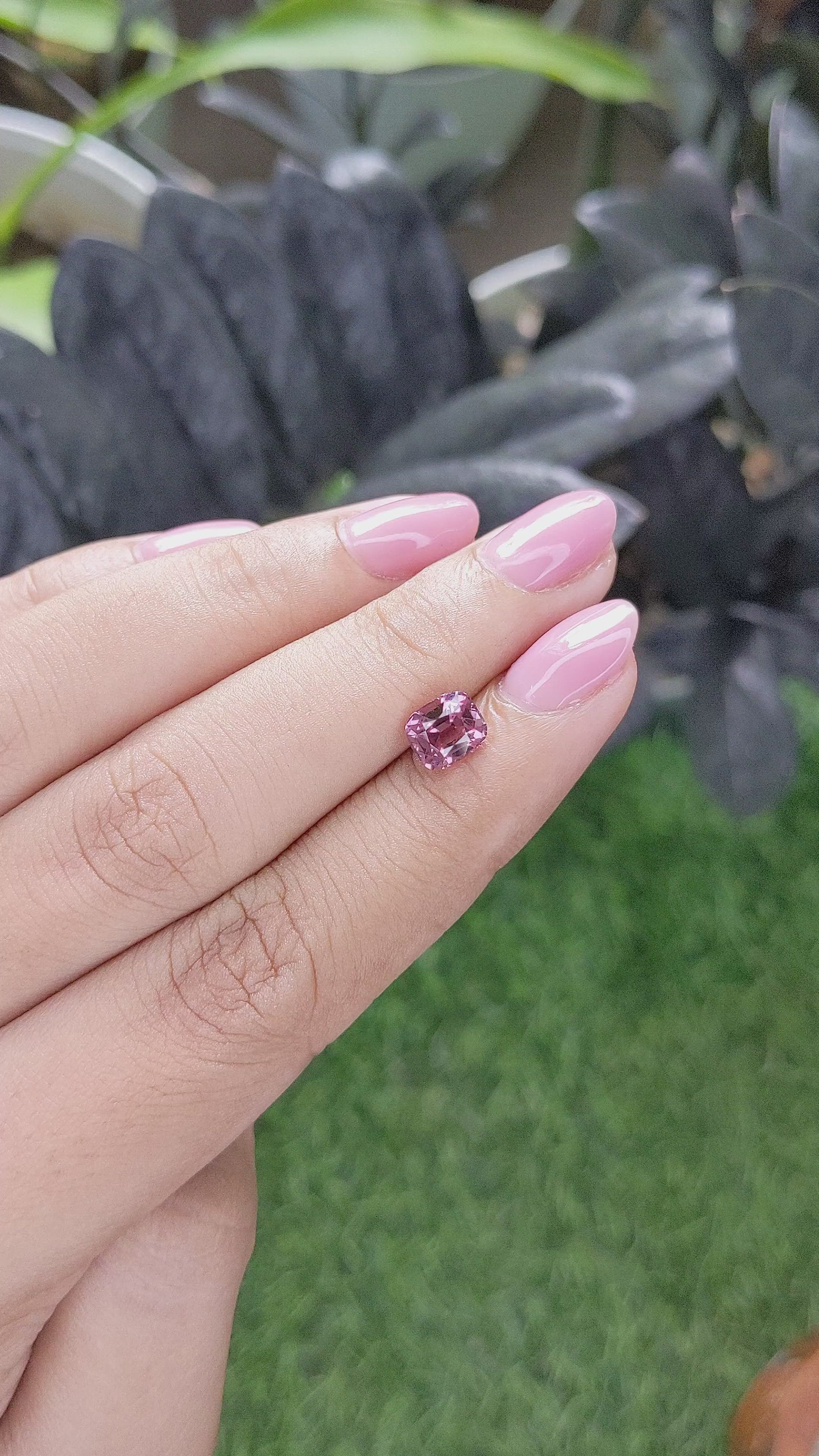 1.56 Ct. Pink Malaya Garnet from Tanzania Size Video