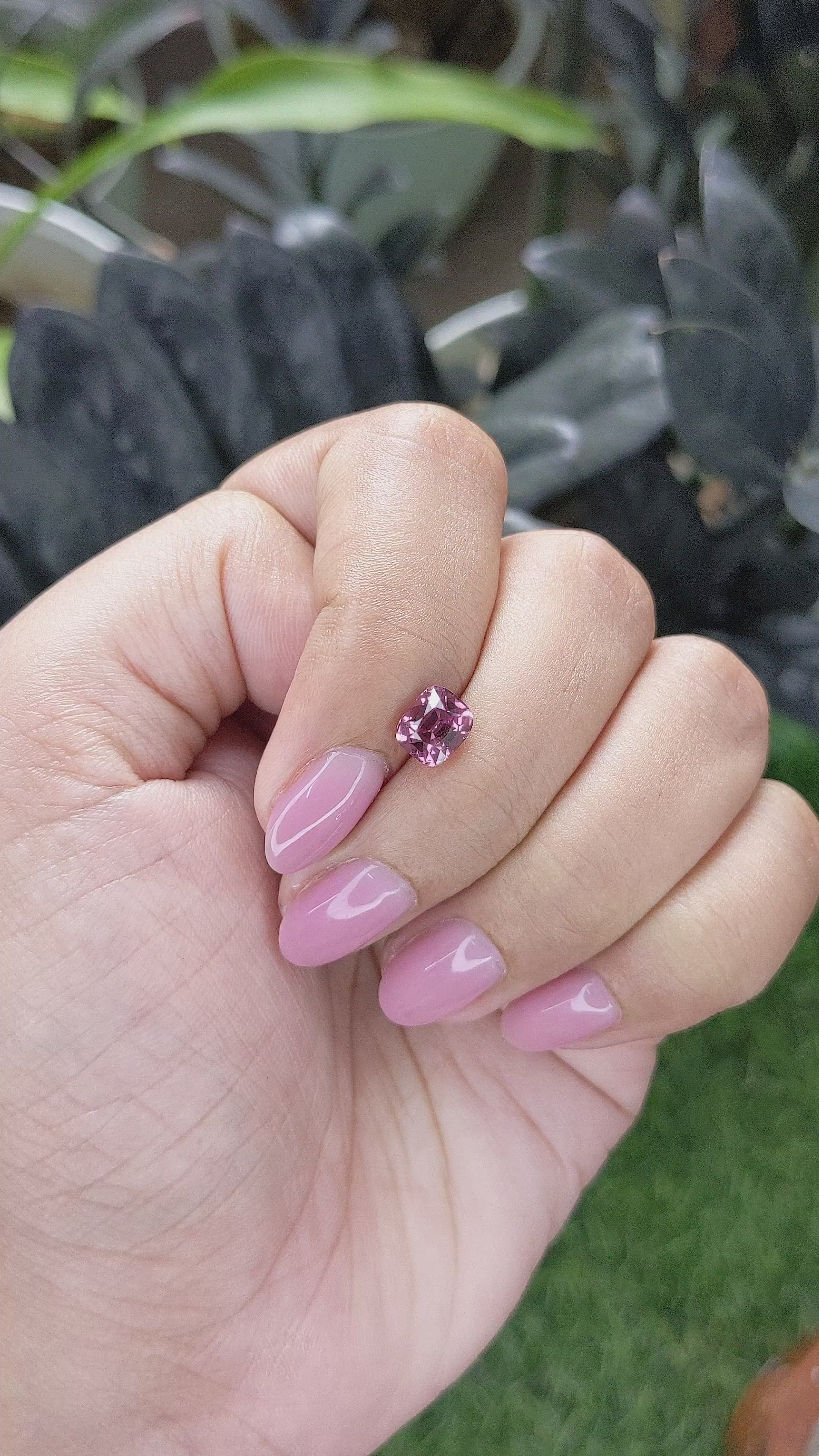 1.56 Ct. Pink Malaya Garnet from Tanzania Size Video
