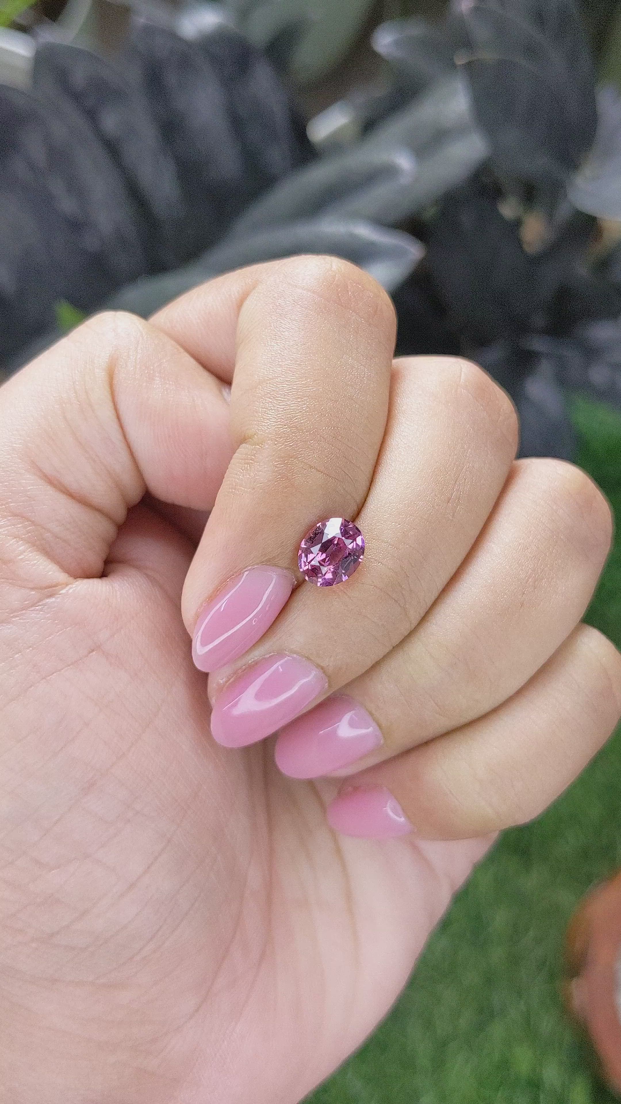 1.76 Ct. Pink Malaya Garnet from Tanzania Size Video