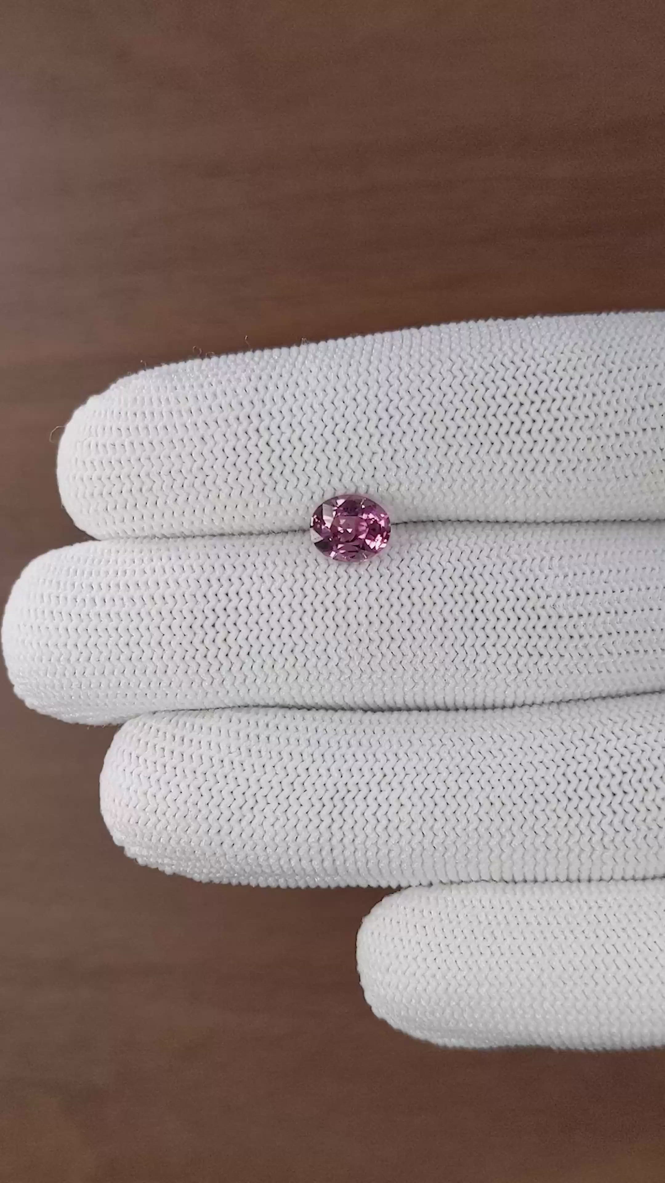 1.76 Ct. Pink Malaya Garnet from Tanzania Size Video