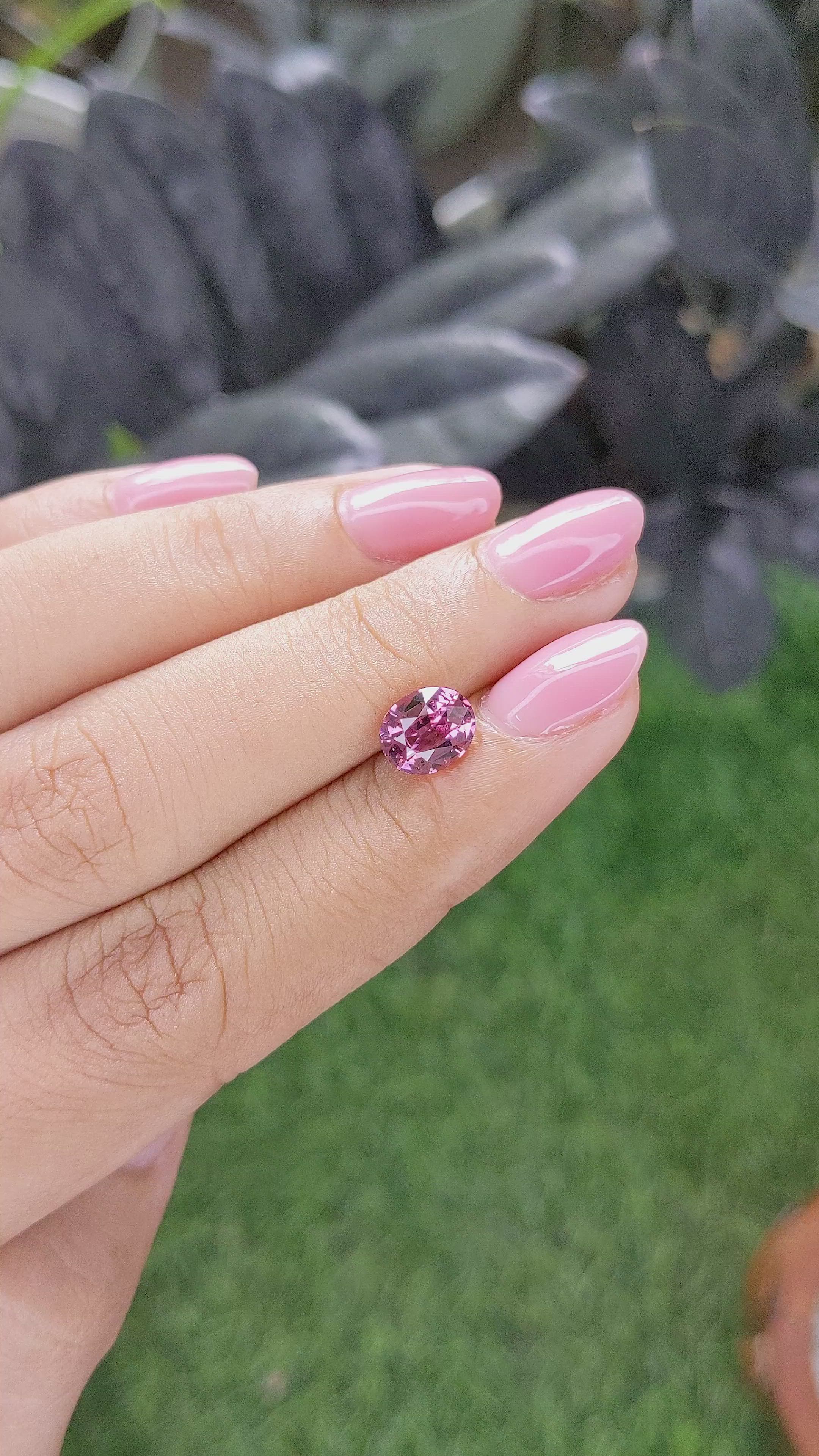 1.76 Ct. Pink Malaya Garnet from Tanzania Size Video