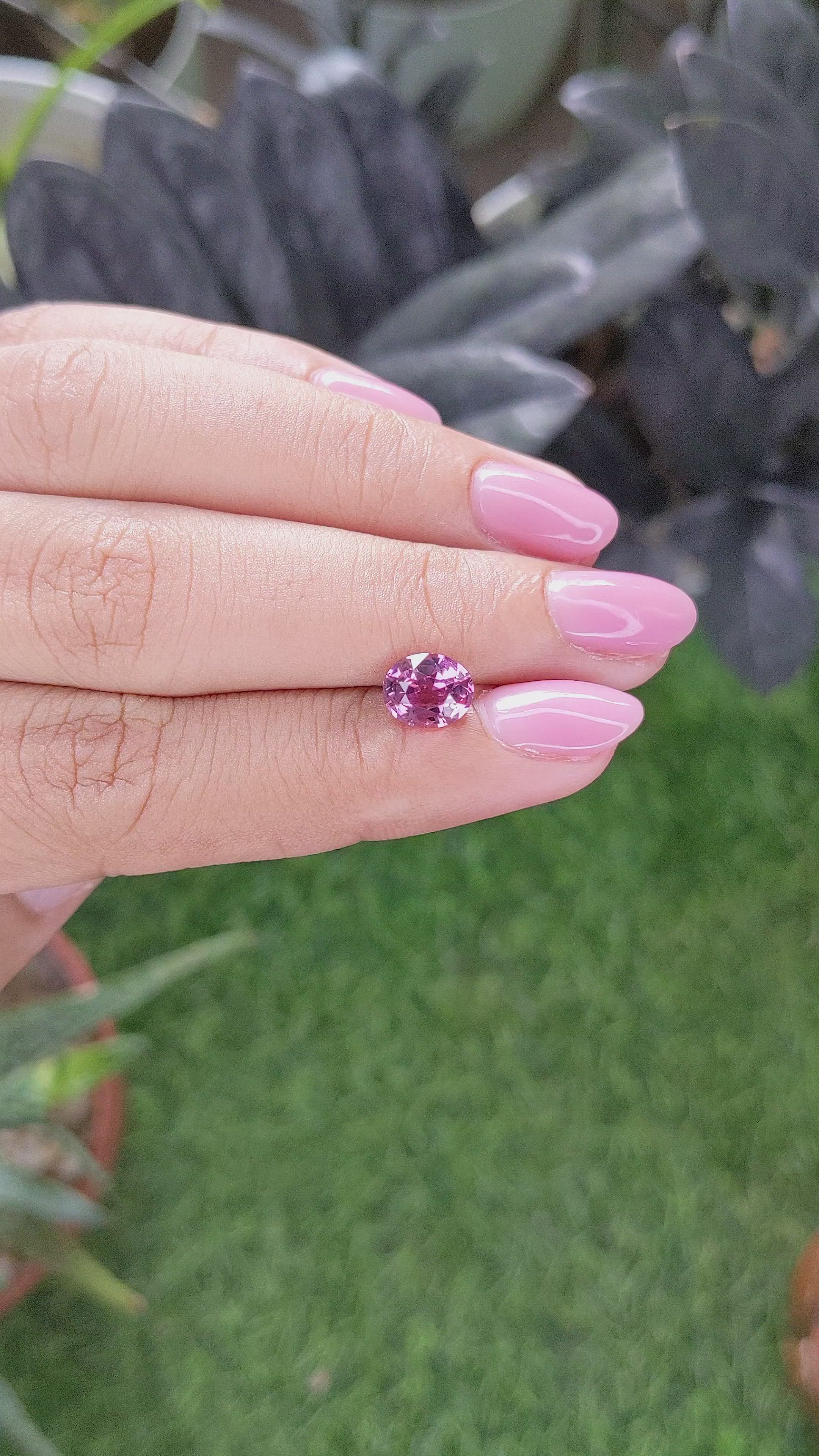 1.76 Ct. Pink Malaya Garnet from Tanzania Size Video