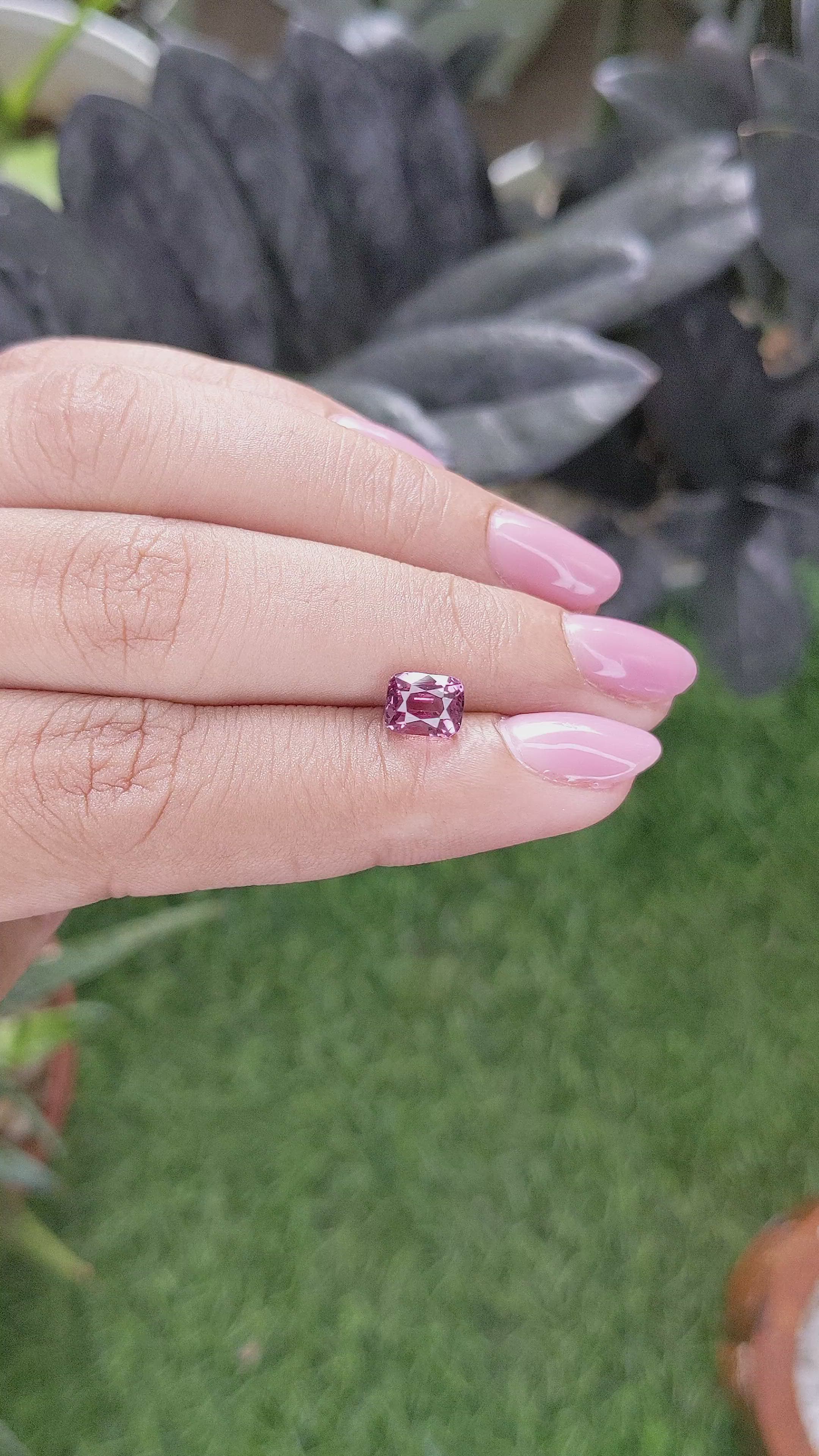 1.65 Ct. Reddish Pink Malaya Garnet from Tanzania Size Video