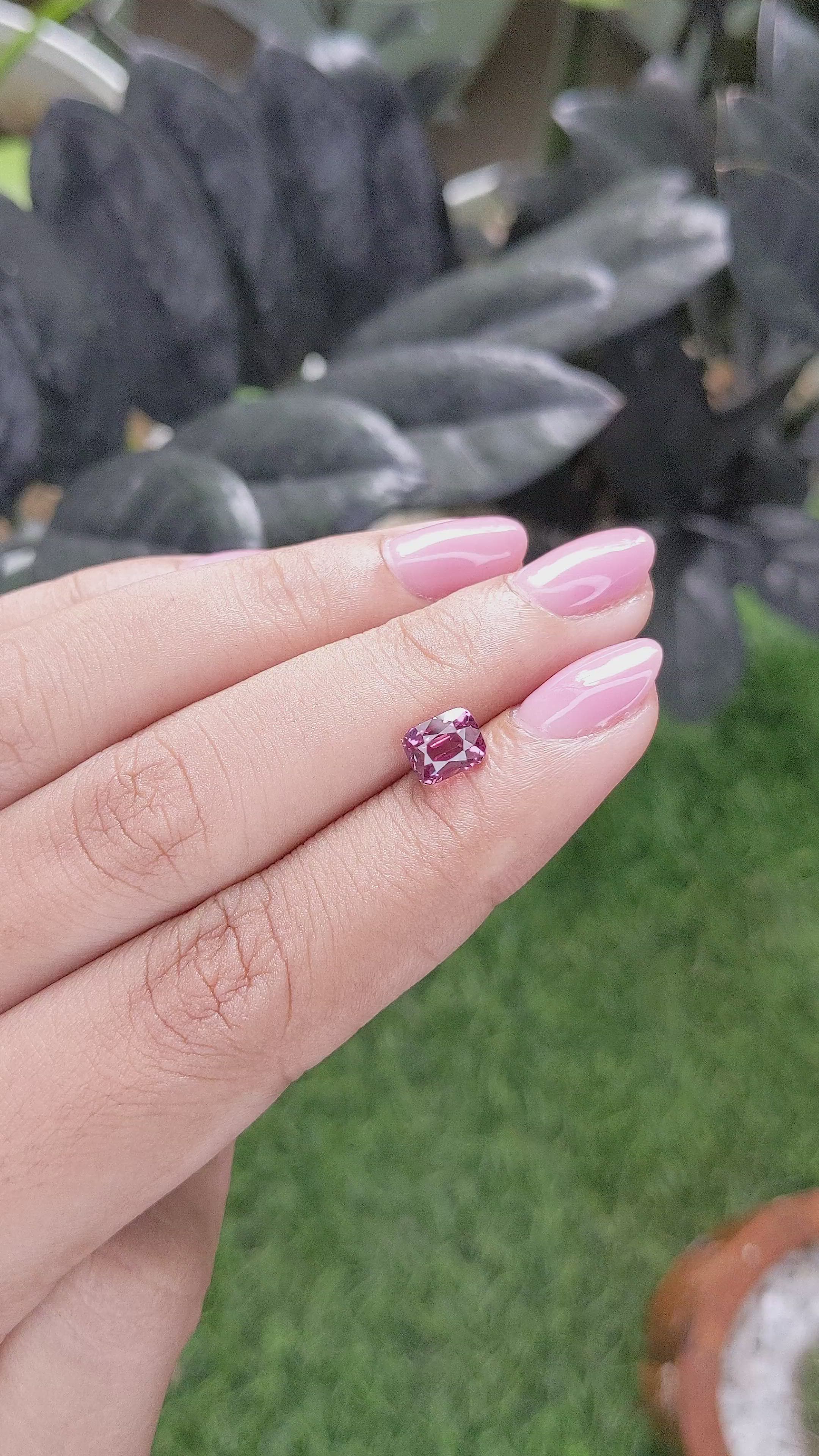 1.65 Ct. Reddish Pink Malaya Garnet from Tanzania Size Video