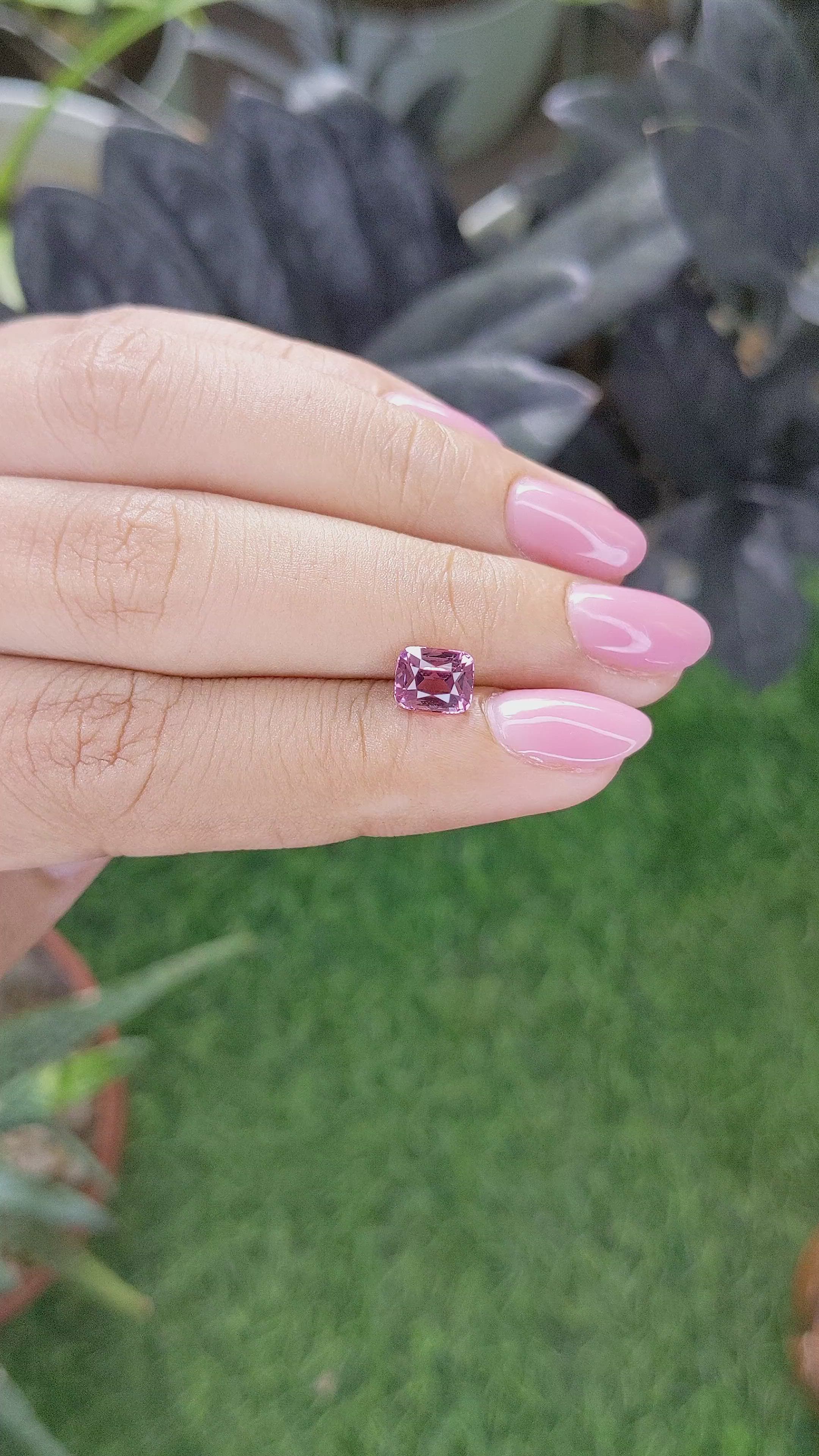 1.47 Ct. Pink Malaya Garnet from Tanzania Size Video