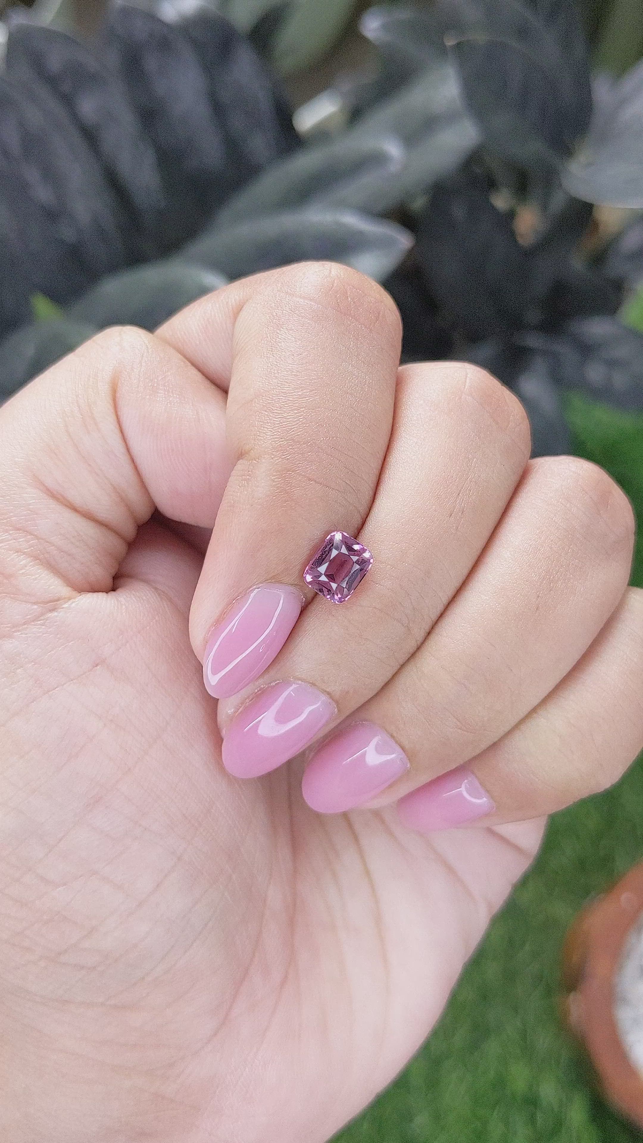 1.47 Ct. Pink Malaya Garnet from Tanzania Size Video