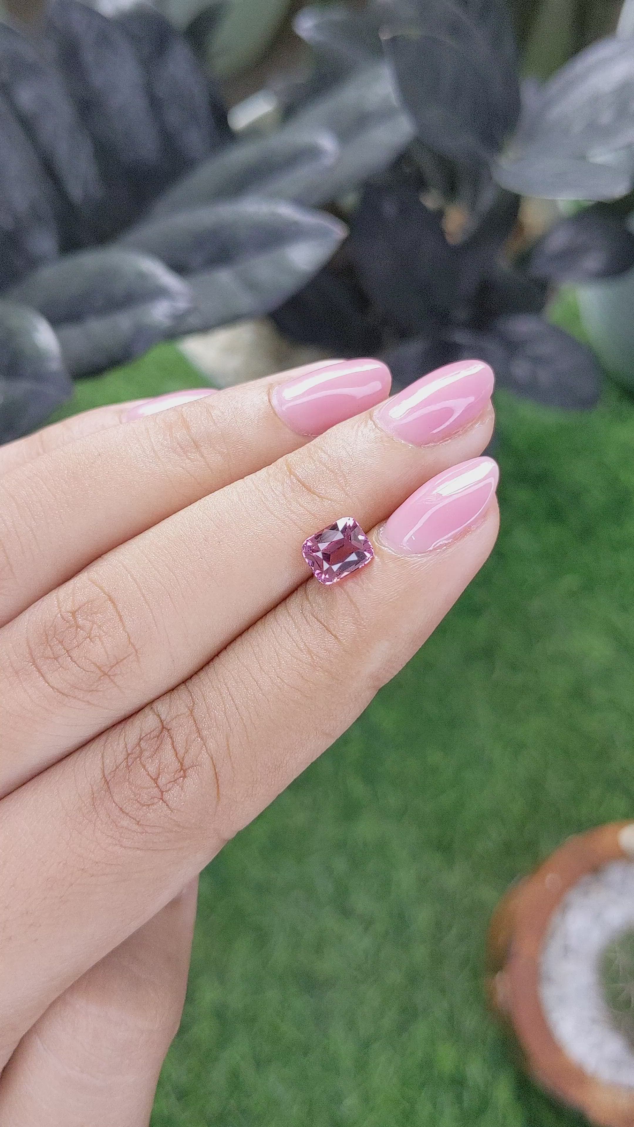 1.47 Ct. Pink Malaya Garnet from Tanzania Size Video