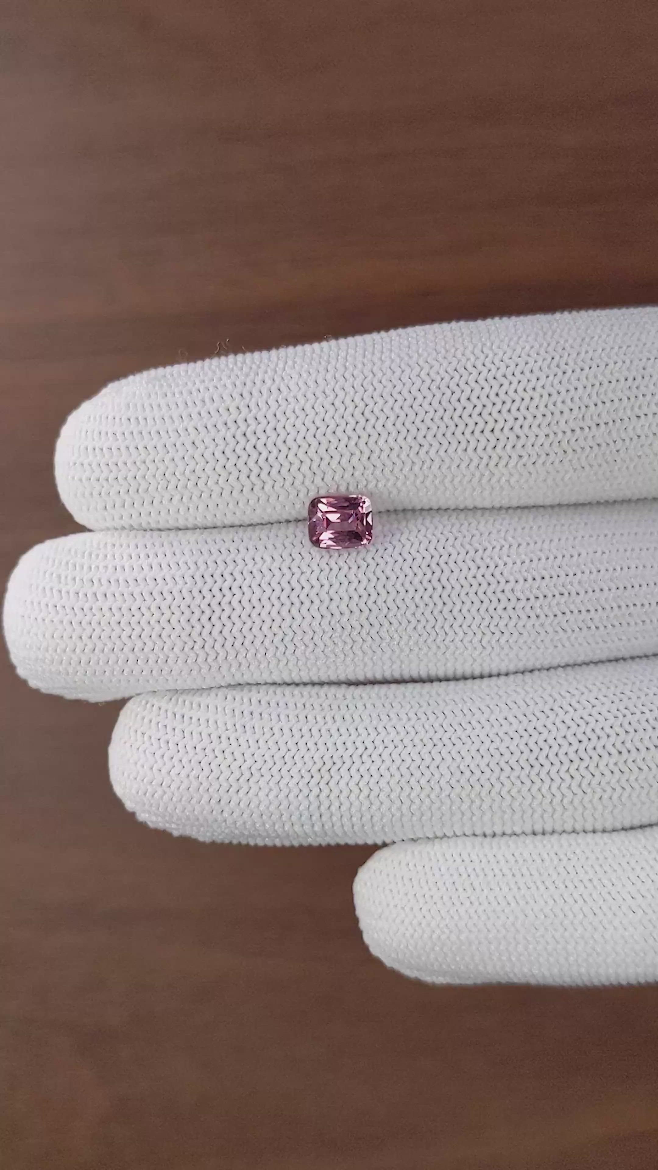 1.47 Ct. Pink Malaya Garnet from Tanzania Size Video