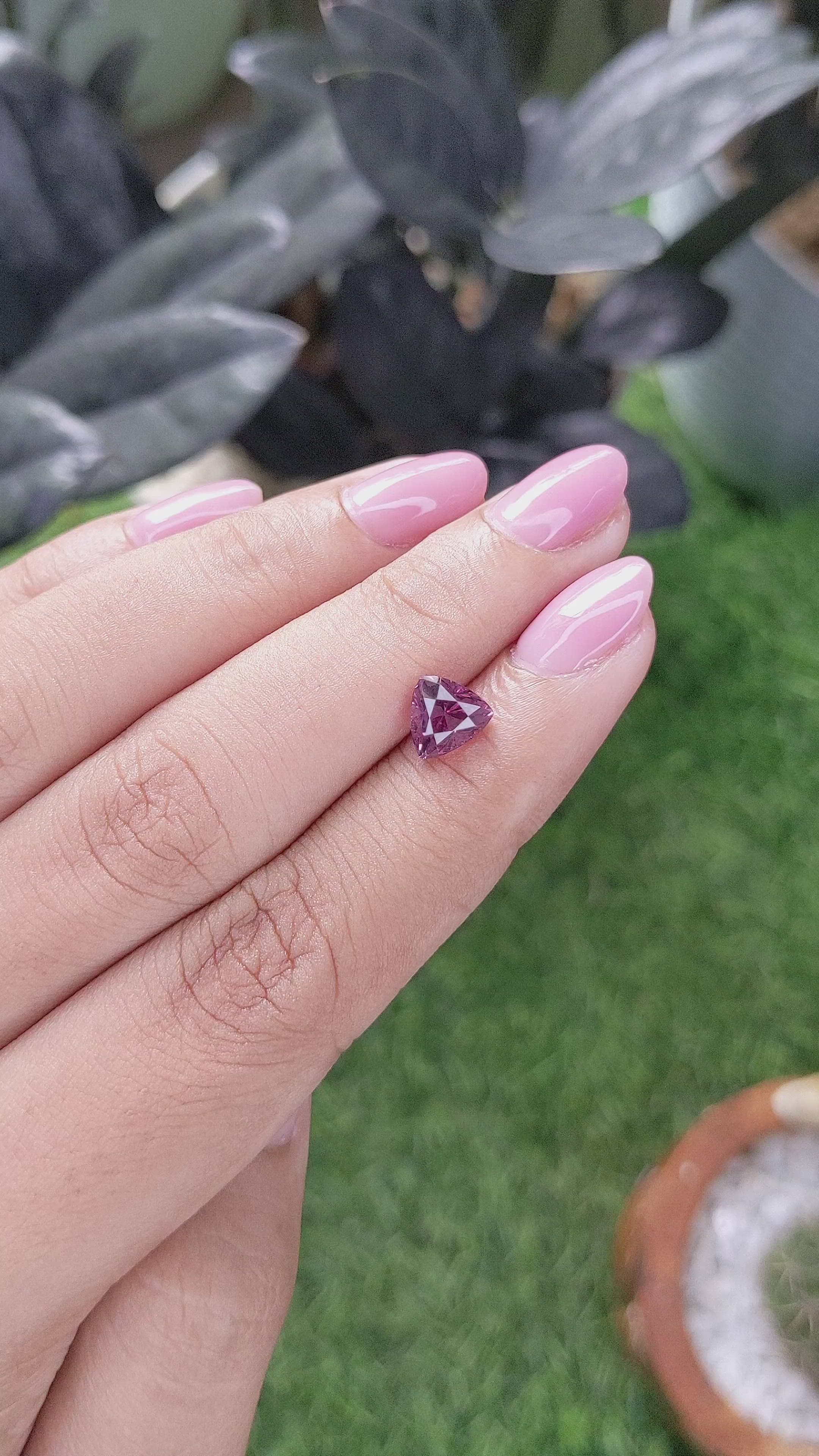 1.55 Ct. Purple Malaya Garnet from Tanzania Size Video
