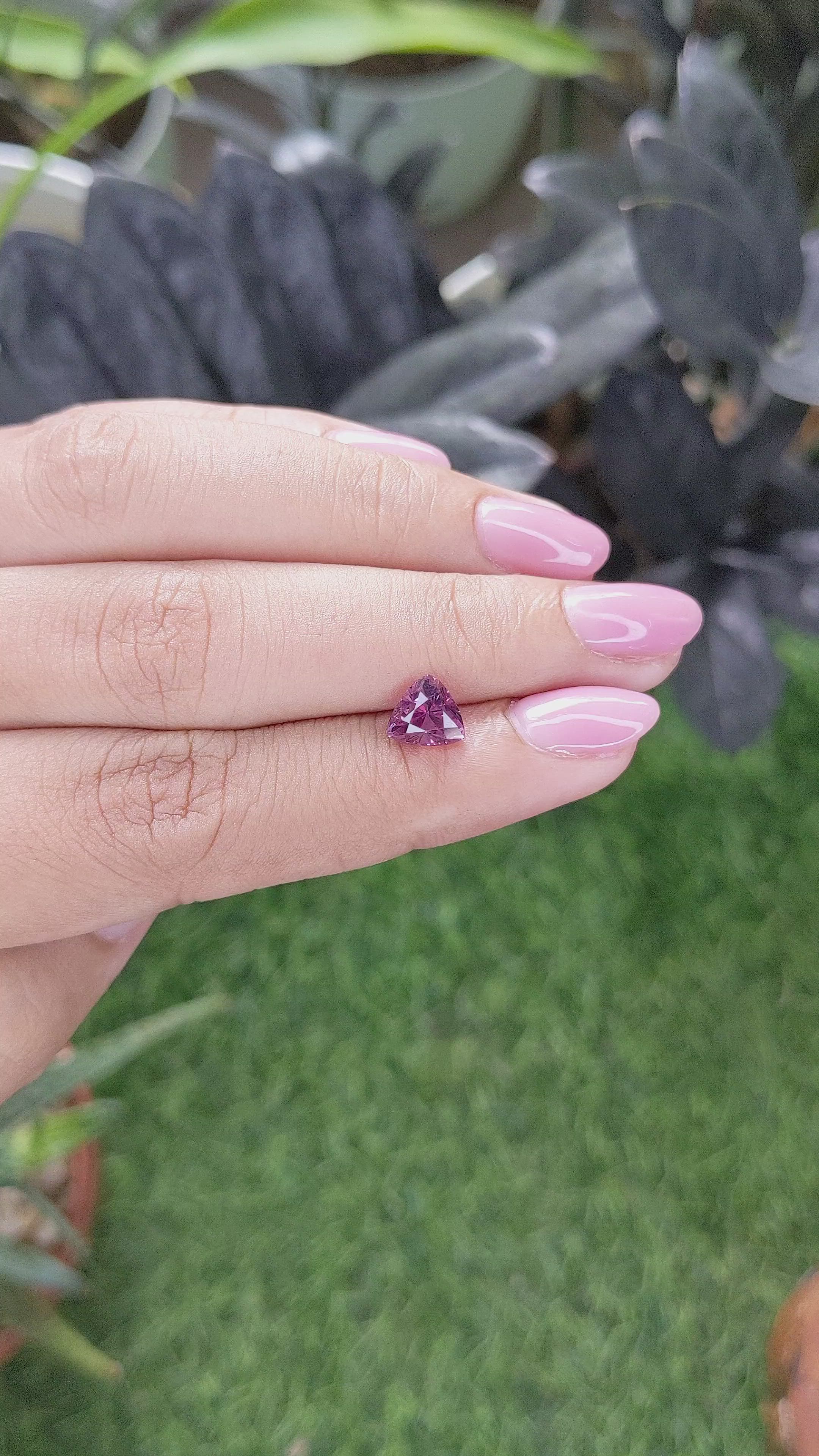 1.55 Ct. Purple Malaya Garnet from Tanzania Size Video