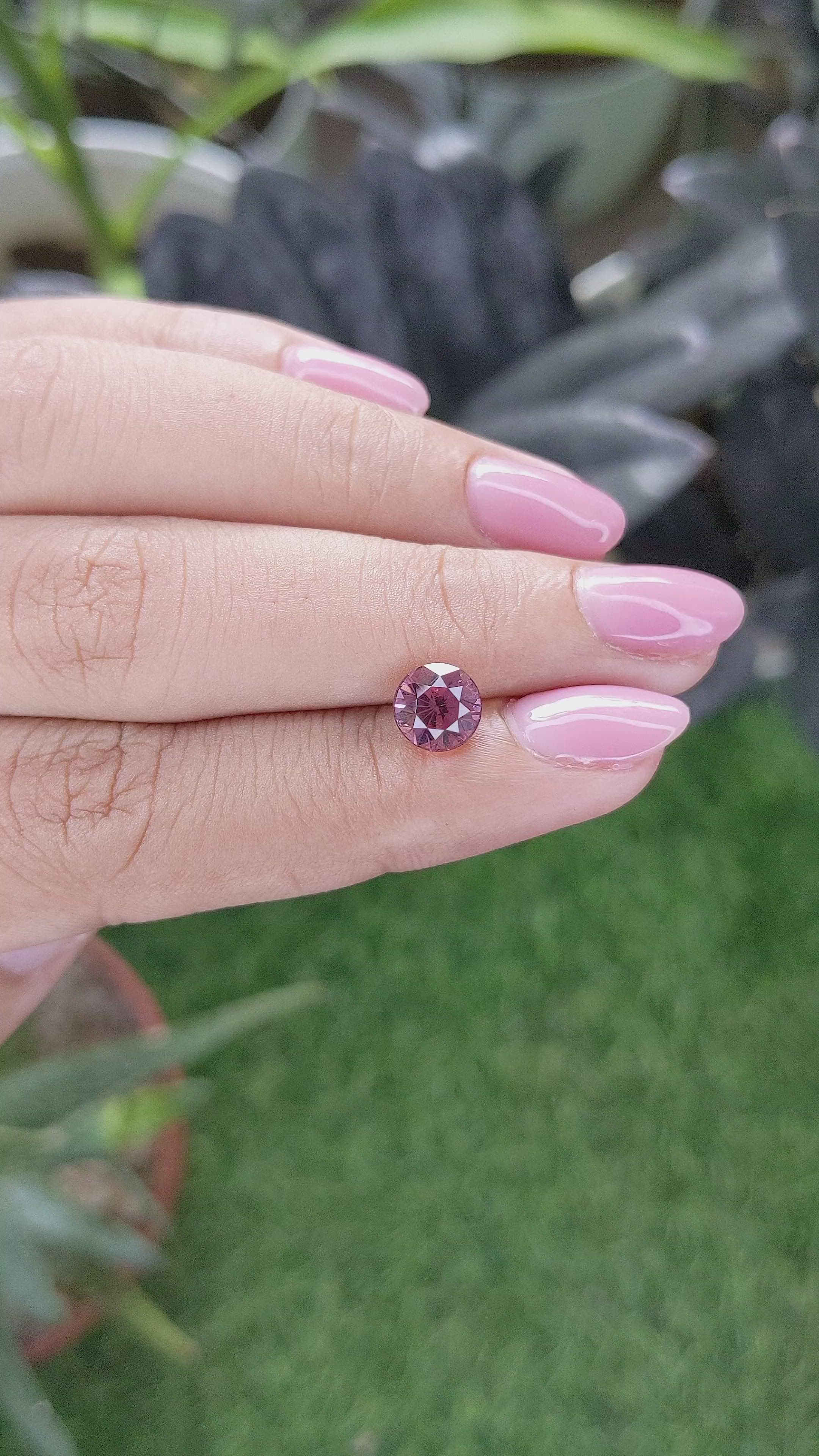 1.78 Ct. Pink Malaya Garnet from Tanzania Size Video