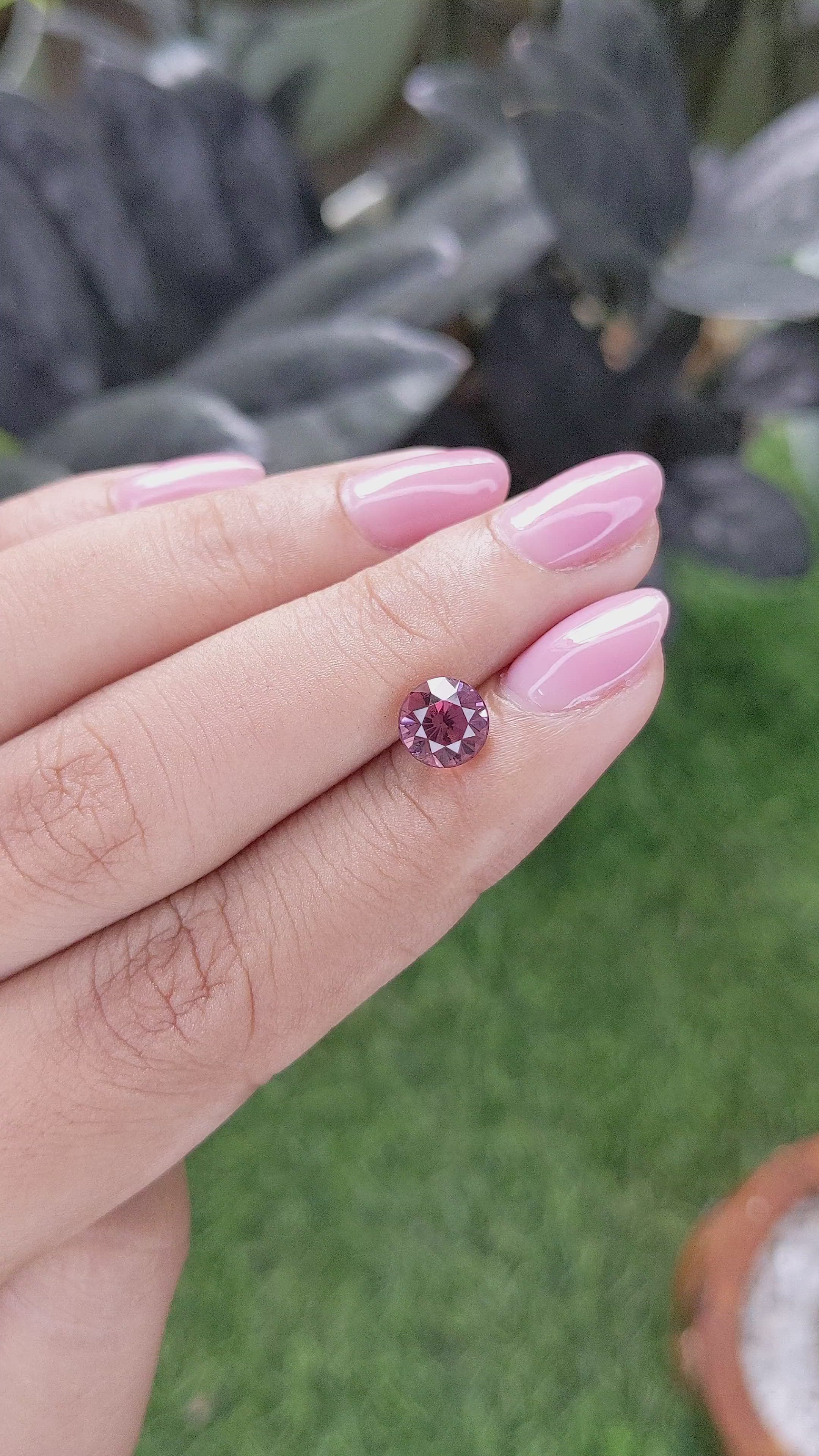 1.78 Ct. Pink Malaya Garnet from Tanzania Size Video