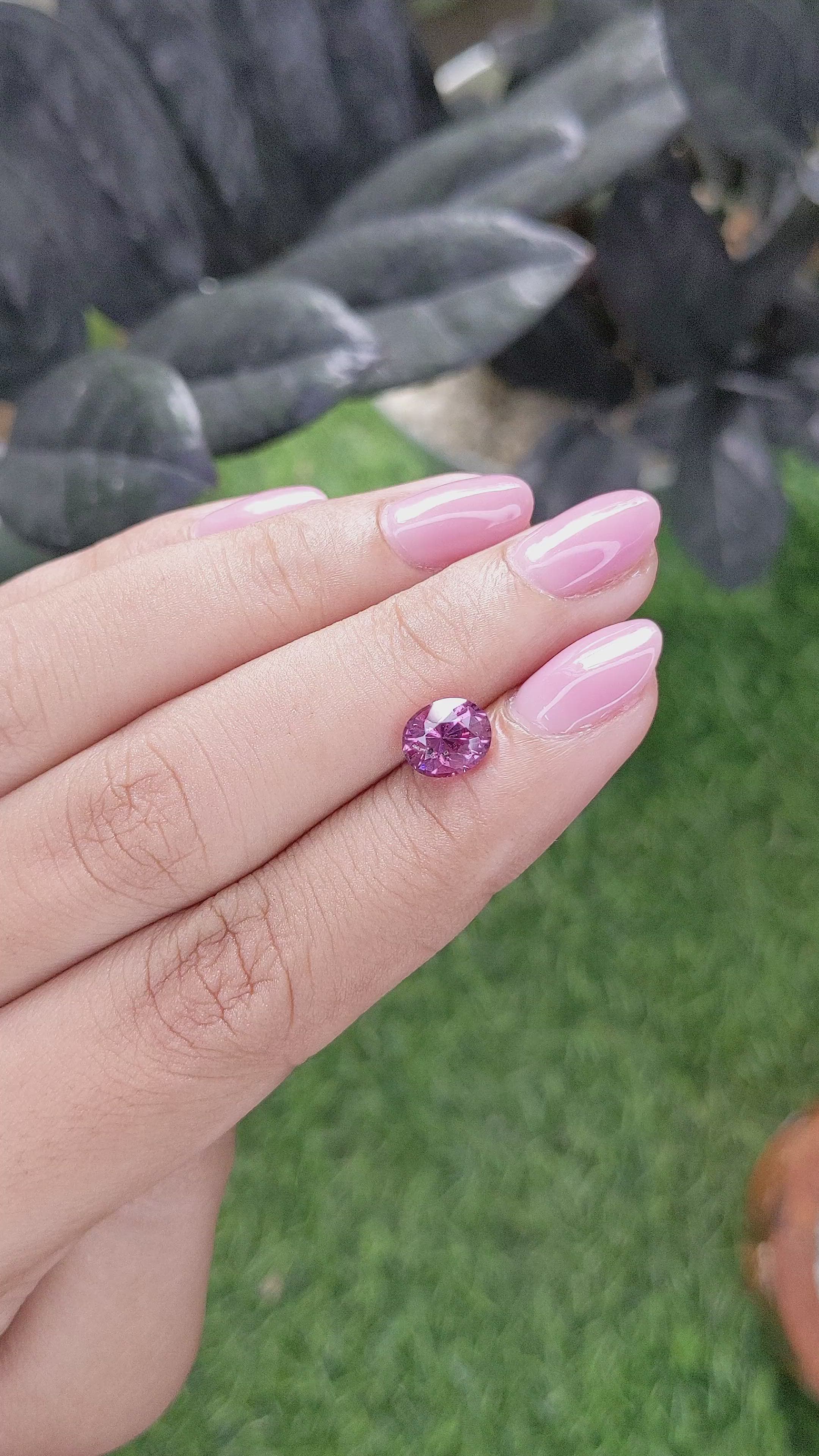 1.81 Ct. Pink Malaya Garnet from Tanzania Size Video