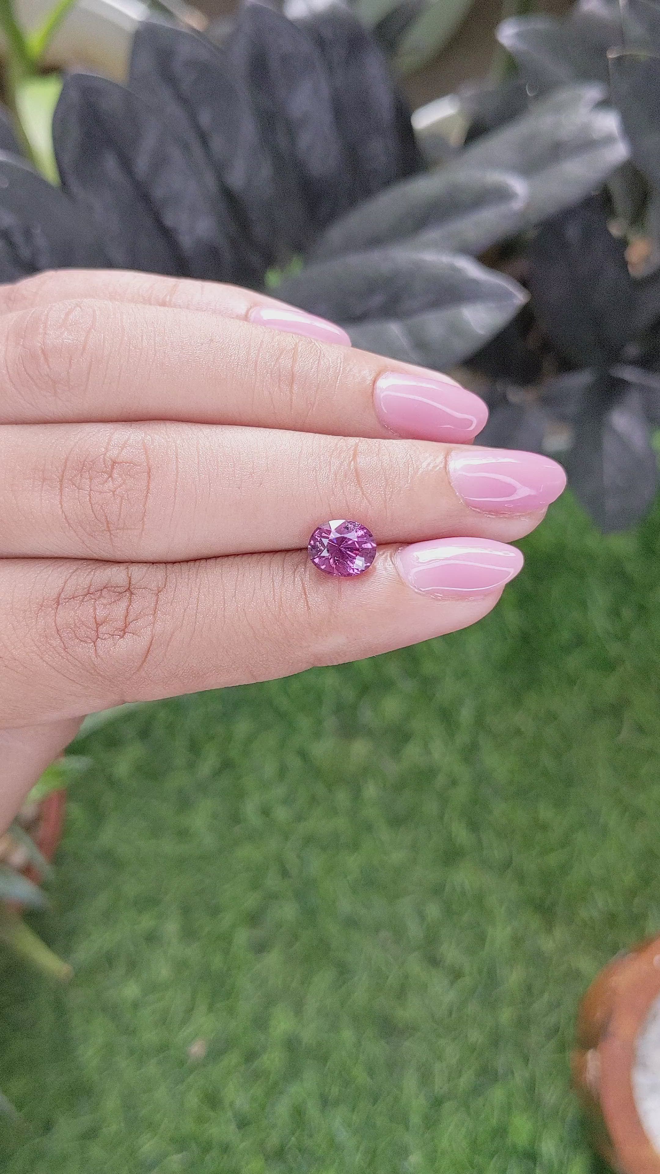 1.81 Ct. Pink Malaya Garnet from Tanzania Size Video