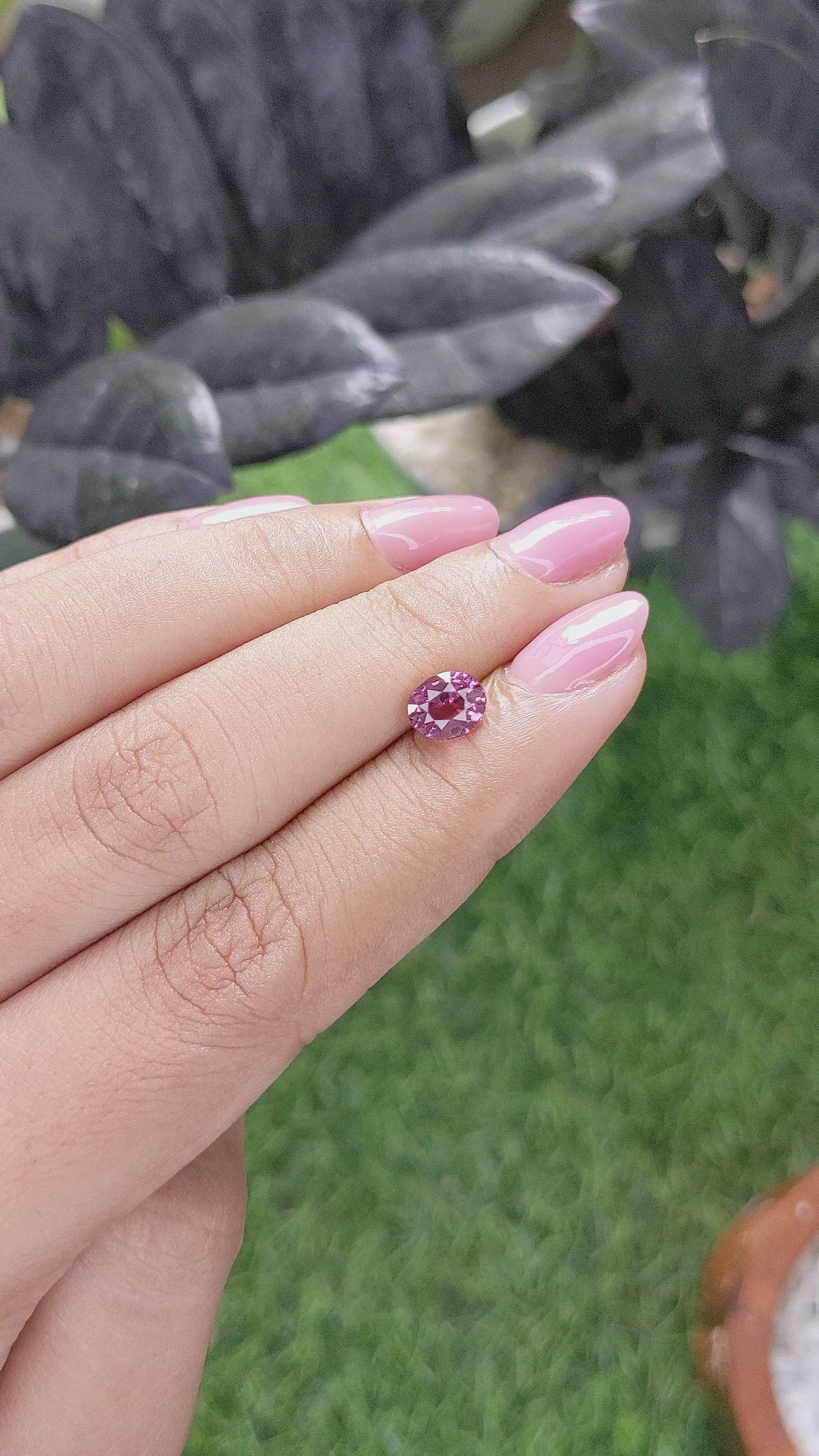 1.42 Ct. Purple Malaya Garnet from Tanzania Size Video