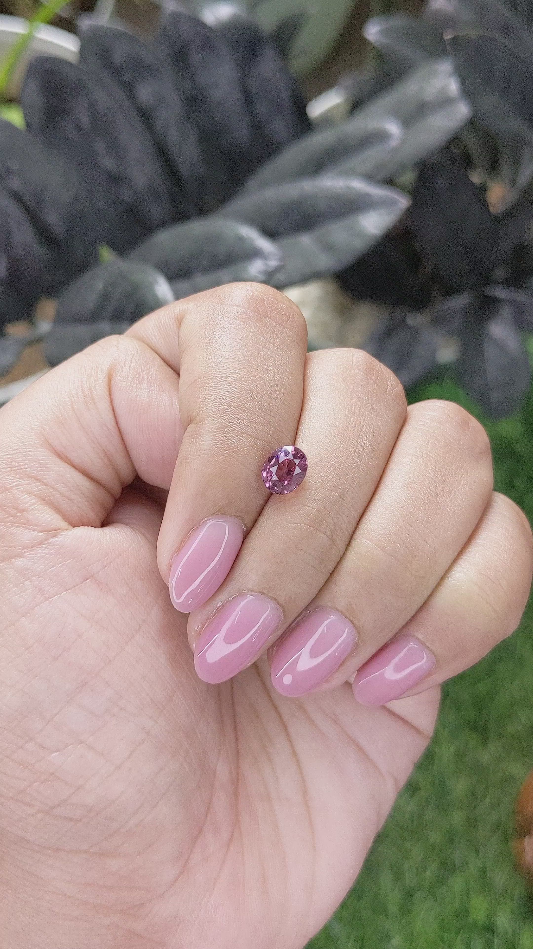 1.42 Ct. Purple Malaya Garnet from Tanzania Size Video