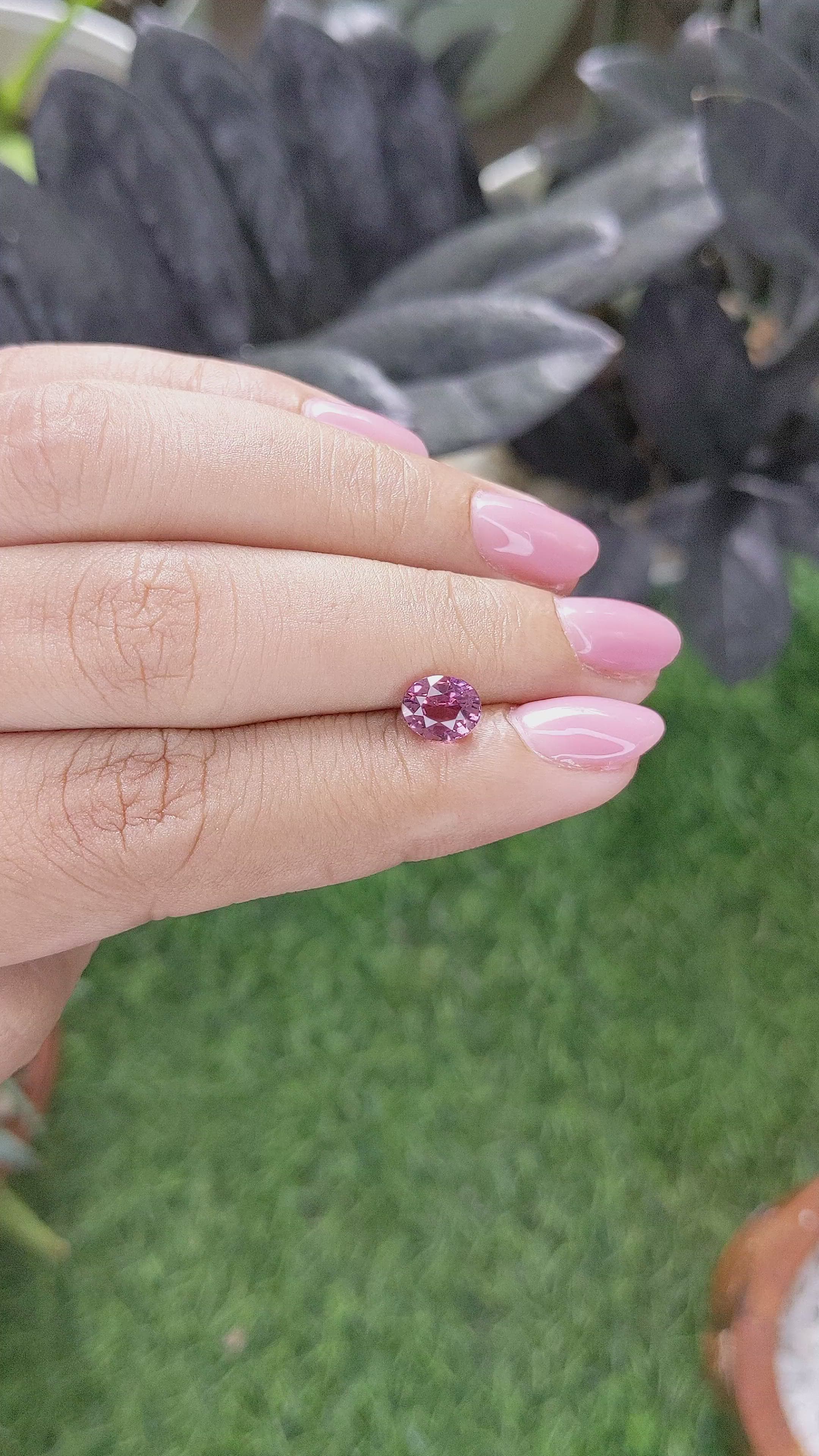 1.42 Ct. Purple Malaya Garnet from Tanzania Size Video