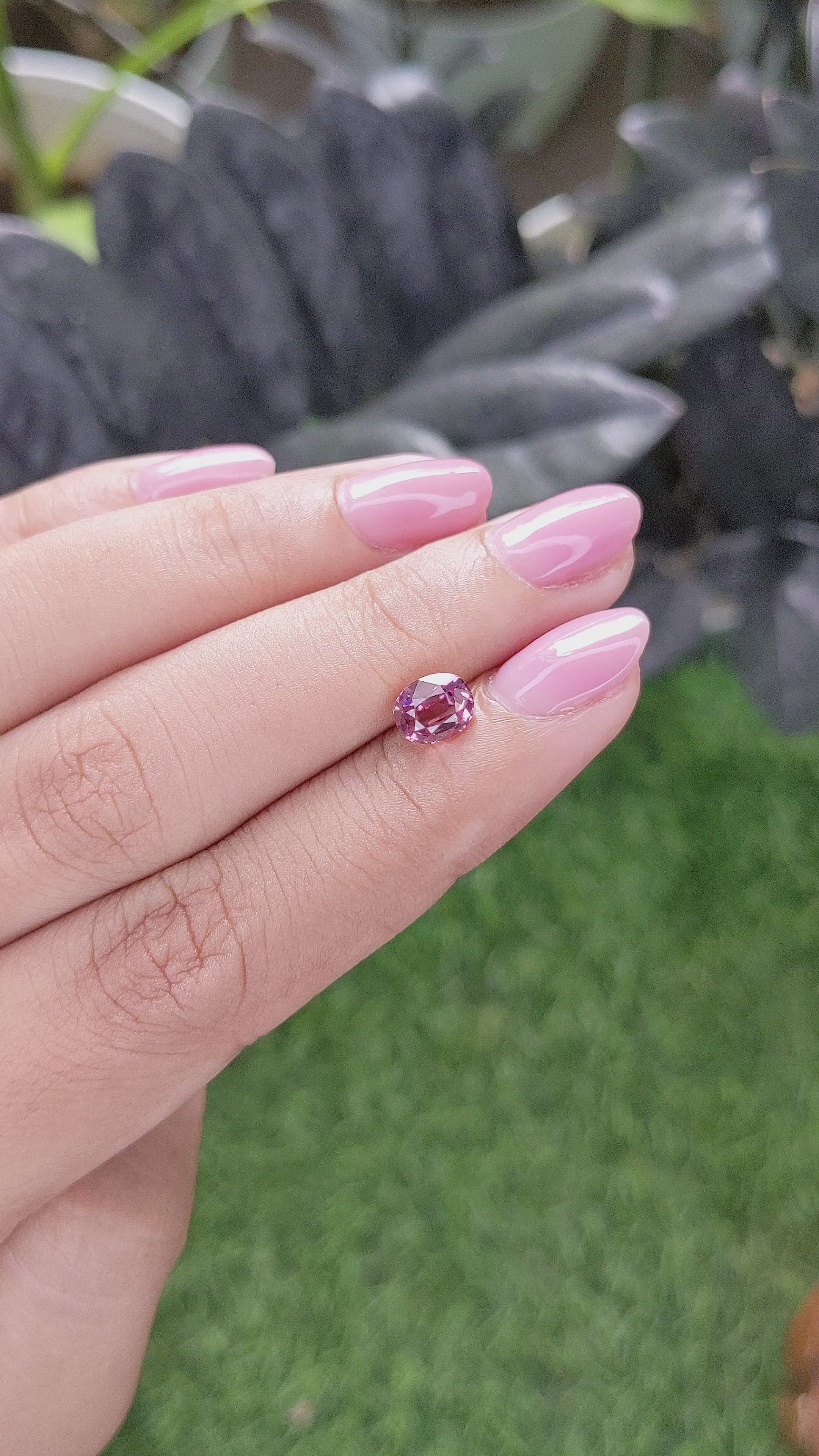1.22 Ct. Pink Malaya Garnet from Tanzania Size Video