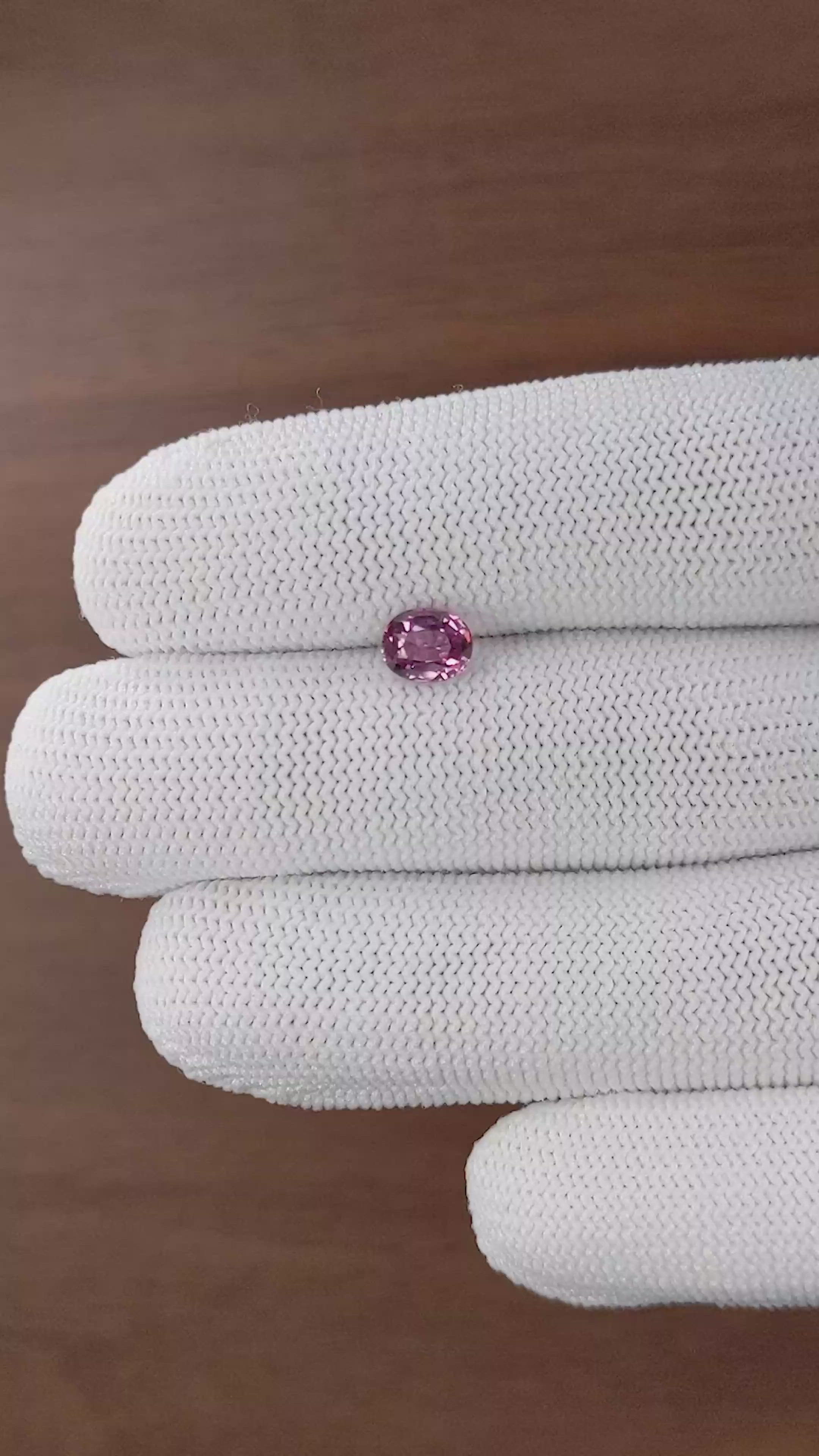 1.22 Ct. Pink Malaya Garnet from Tanzania Size Video