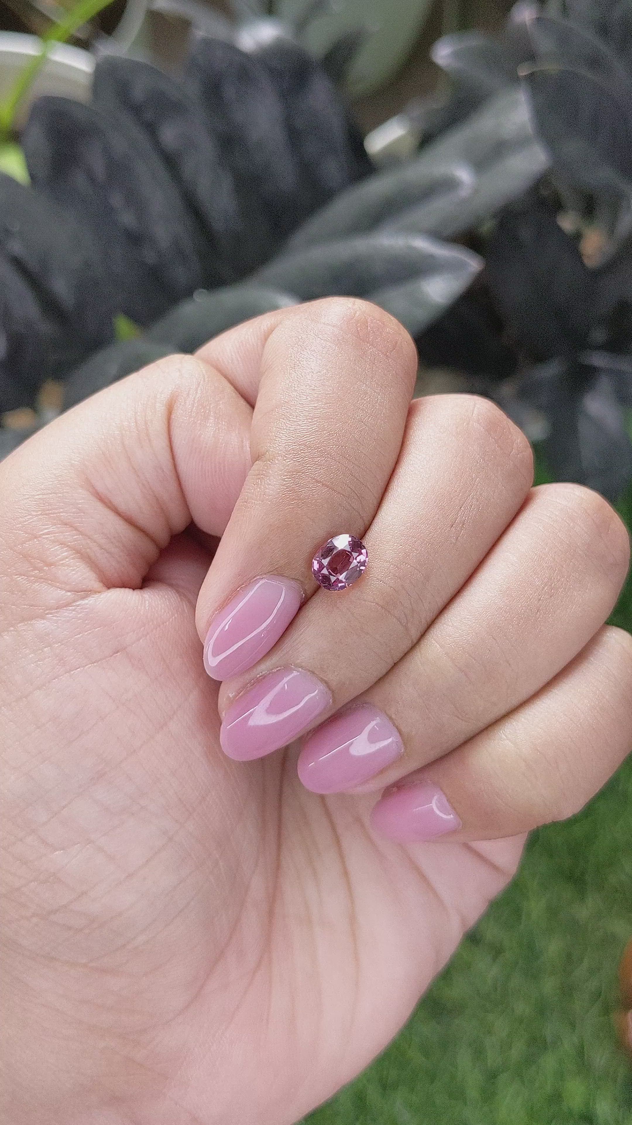 1.22 Ct. Pink Malaya Garnet from Tanzania Size Video