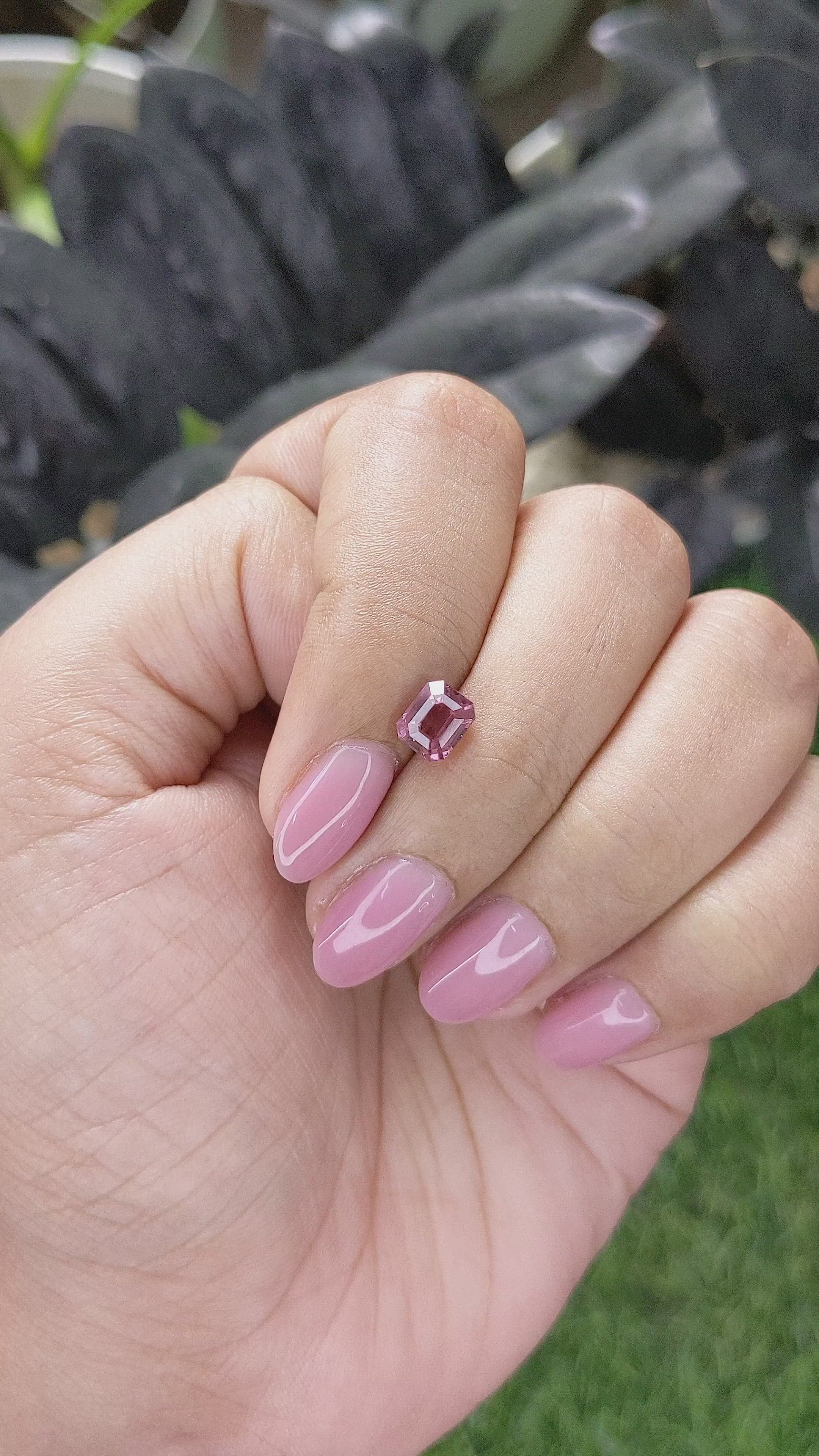 1.42 Ct. Pink Malaya Garnet from Tanzania Size Video