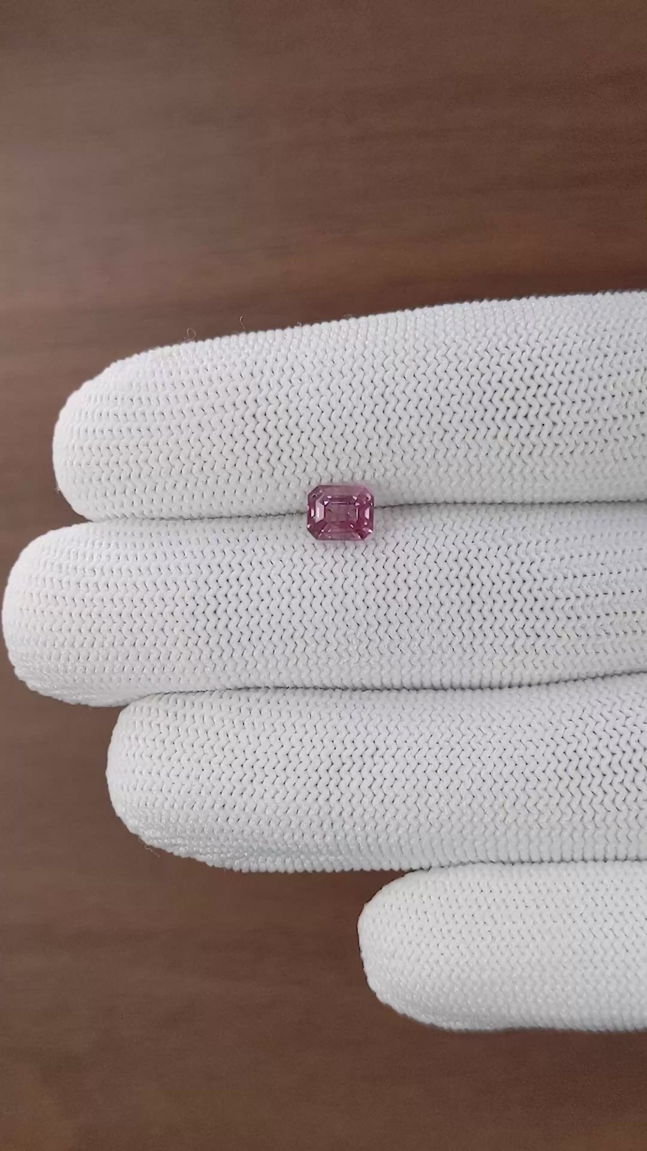 1.42 Ct. Pink Malaya Garnet from Tanzania Size Video
