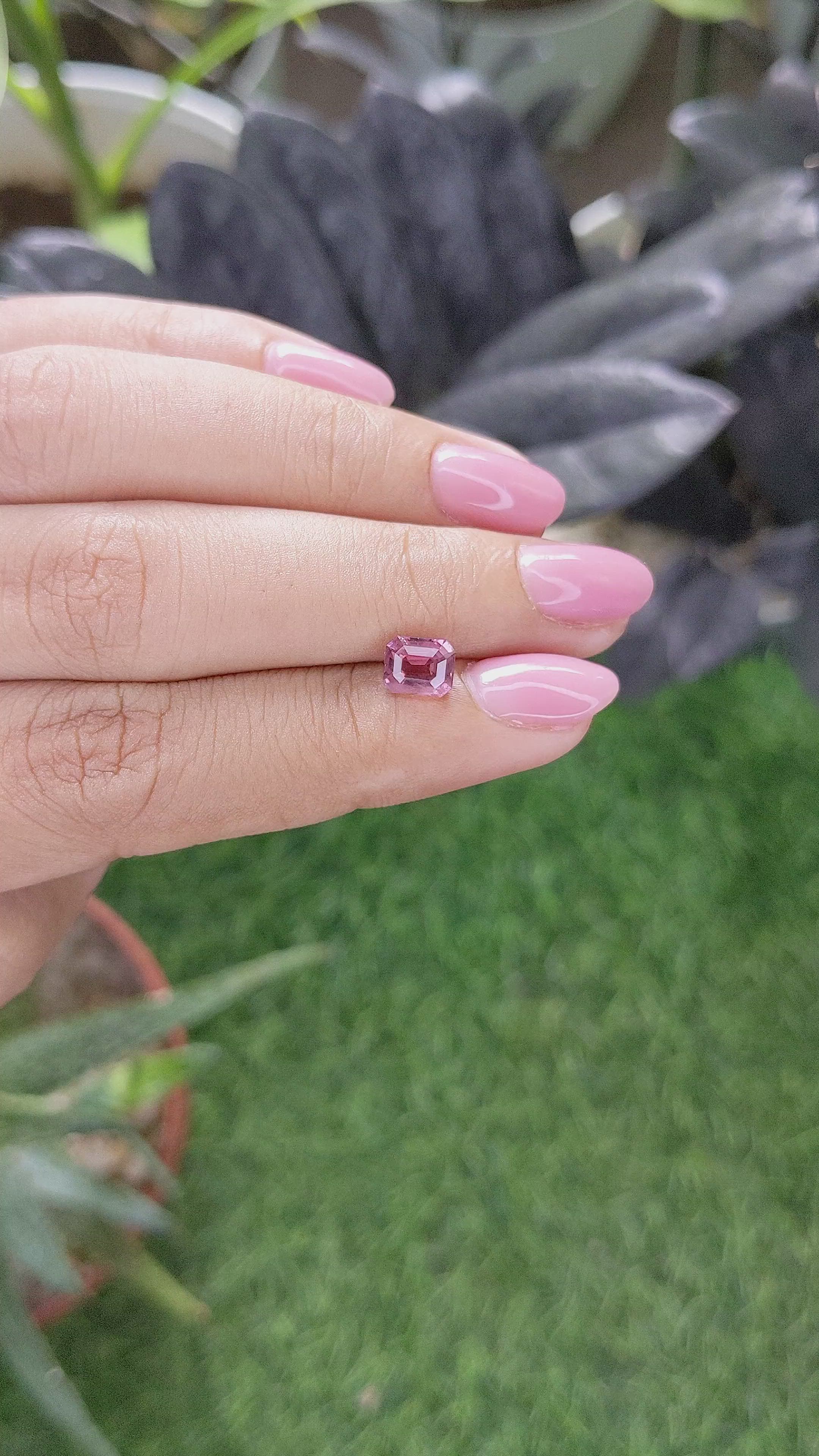 1.42 Ct. Pink Malaya Garnet from Tanzania Size Video