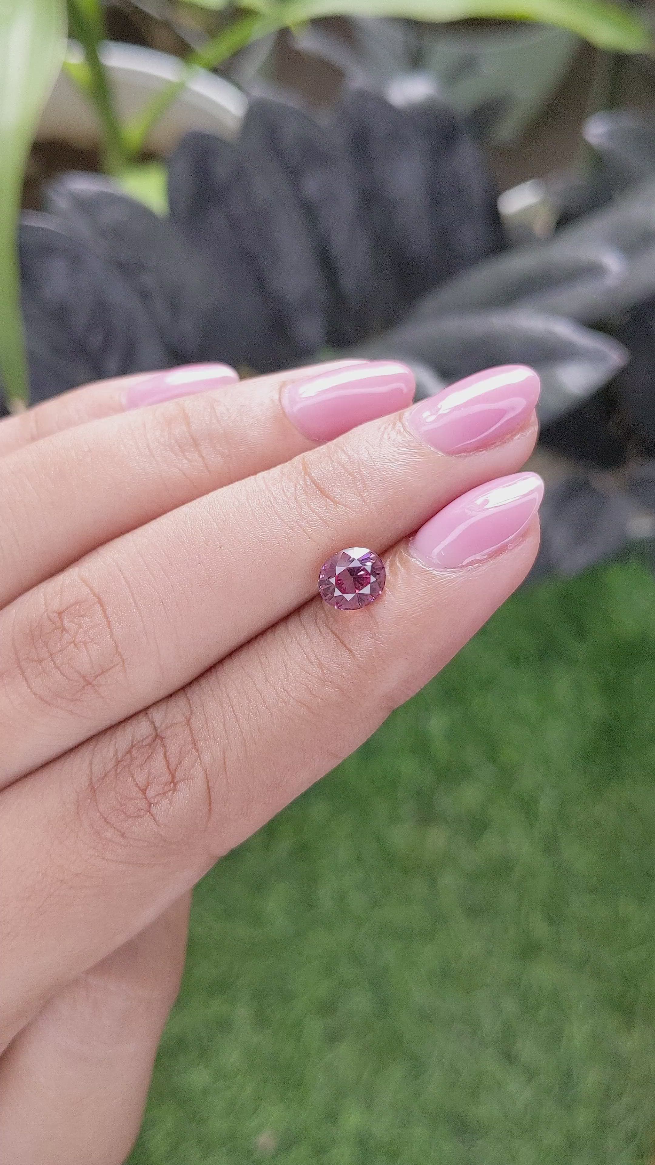 1.30 Ct. Purple Malaya Garnet from Tanzania Size Video