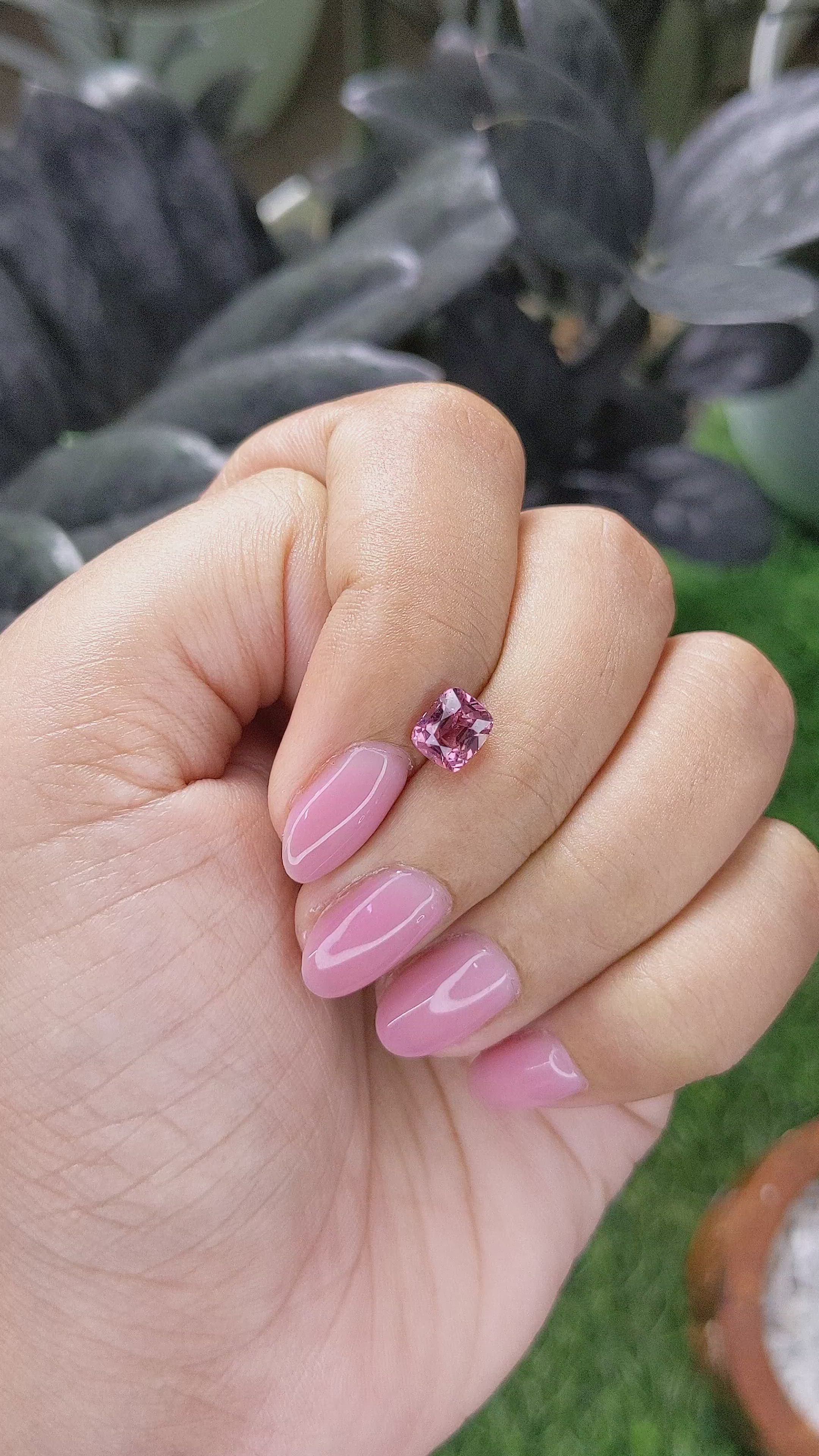 1.37 Ct. Reddish Pink Malaya Garnet from Tanzania Size Video