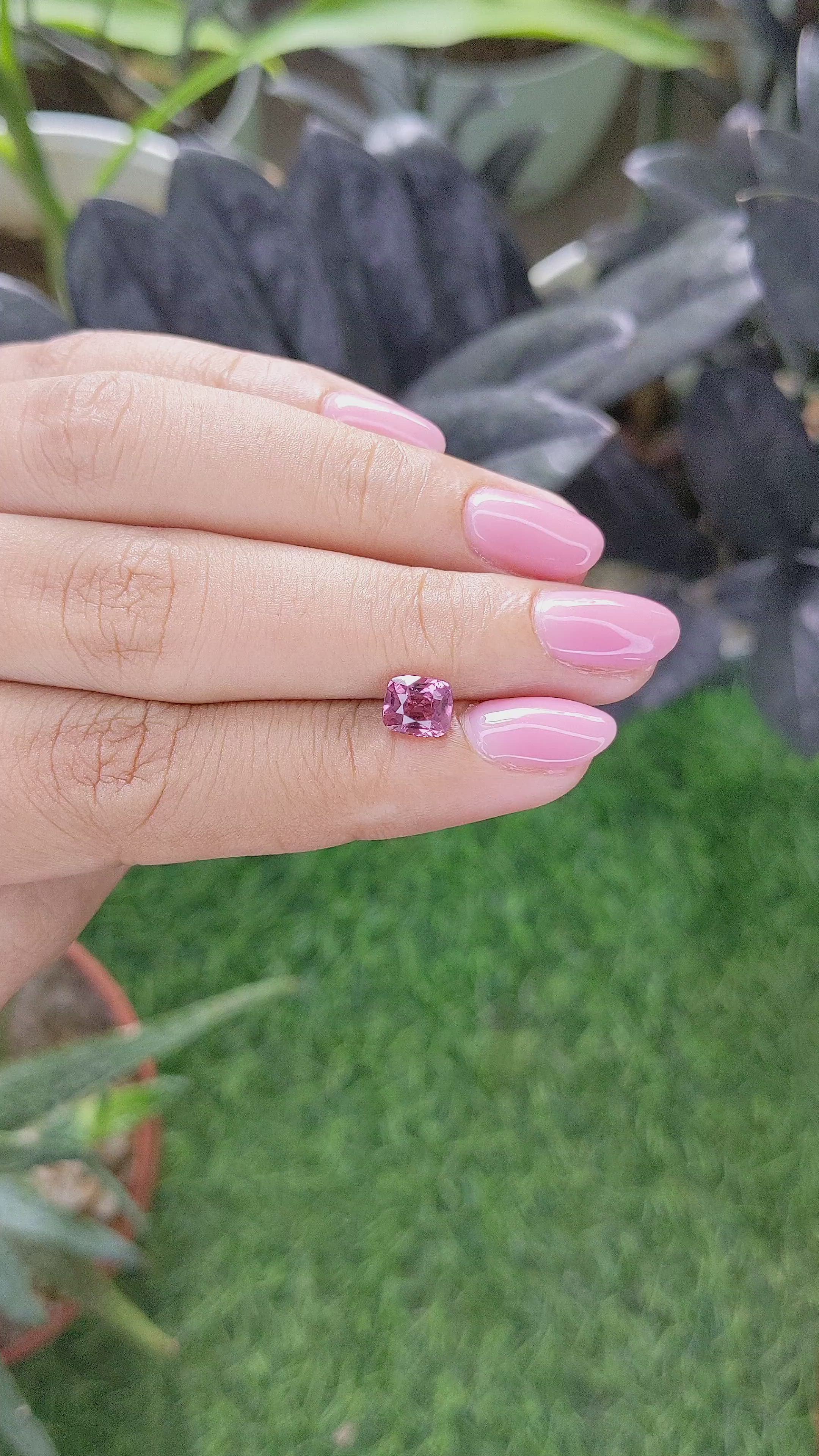 1.37 Ct. Reddish Pink Malaya Garnet from Tanzania Size Video