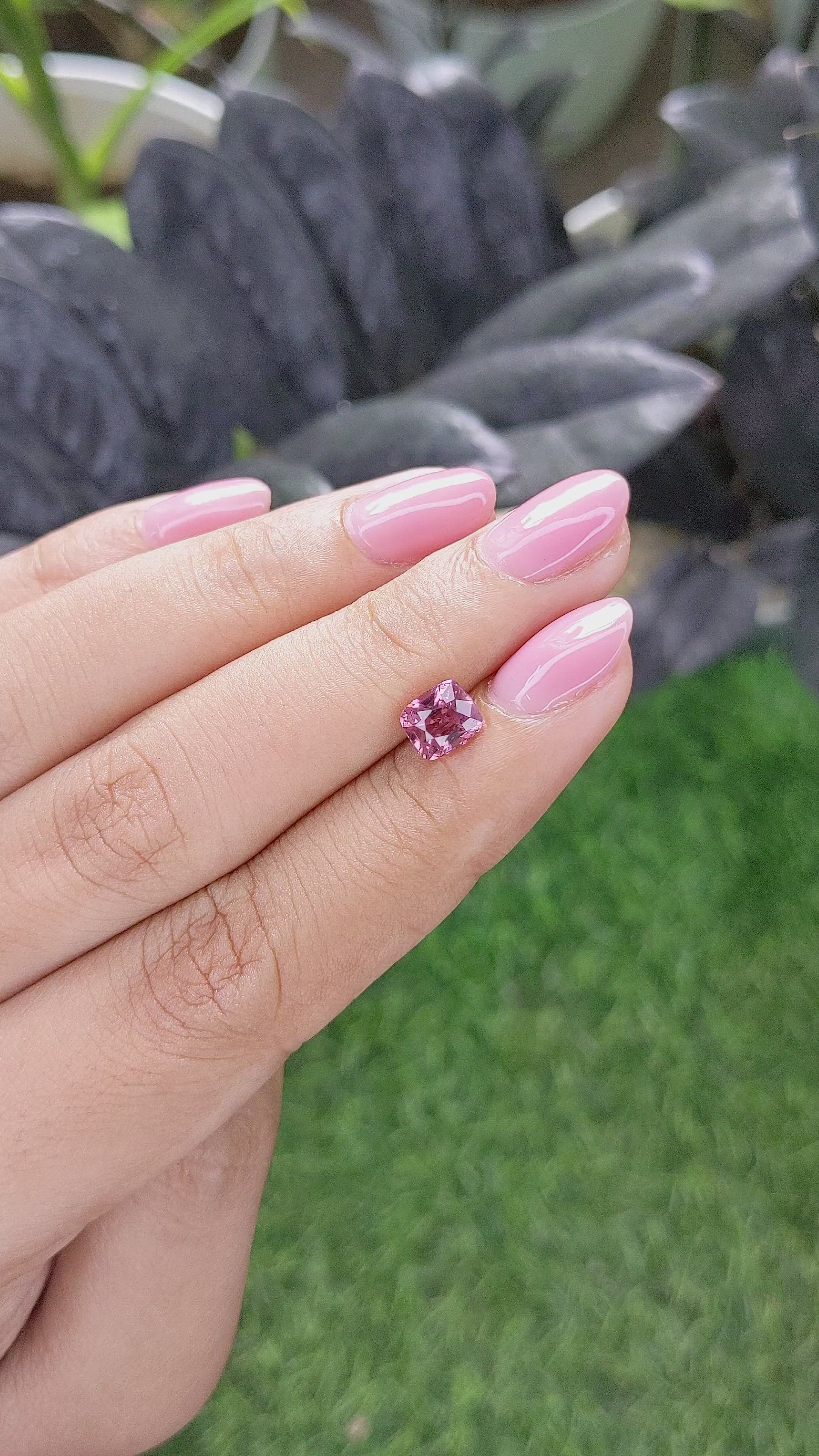 1.37 Ct. Reddish Pink Malaya Garnet from Tanzania Size Video