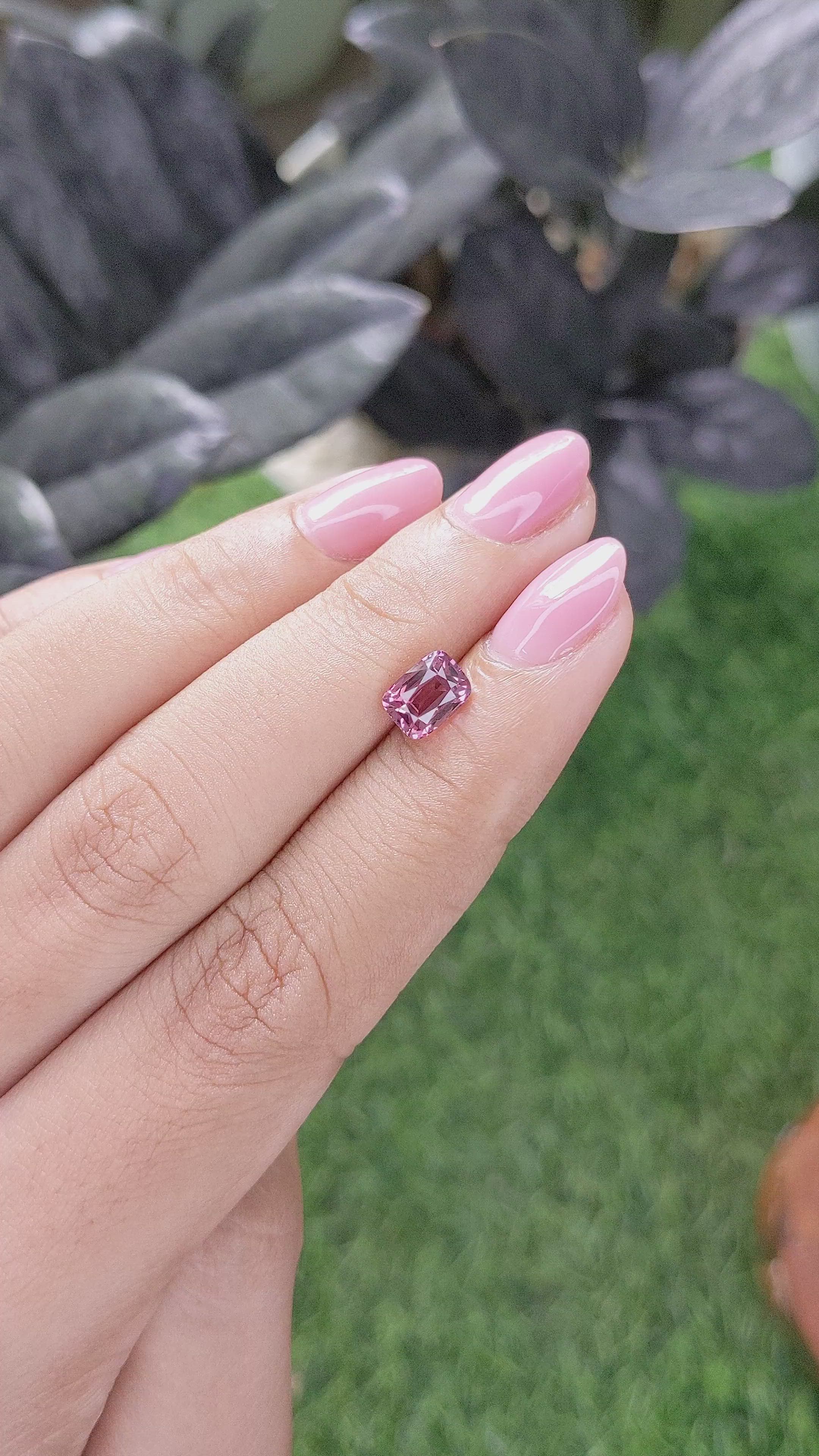 1.36 Ct. Pink Malaya Garnet from Tanzania Size Video