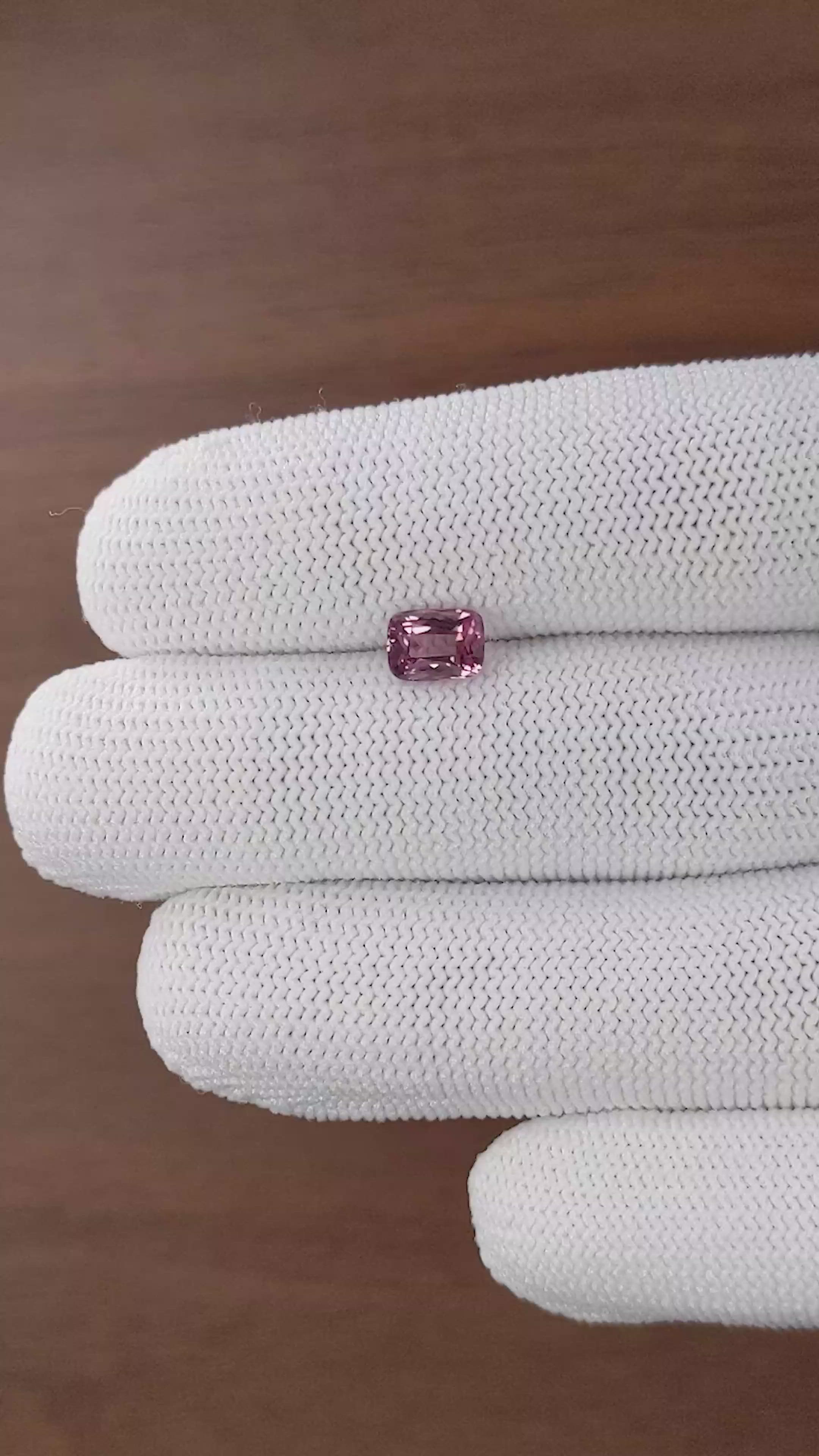 1.36 Ct. Pink Malaya Garnet from Tanzania Size Video