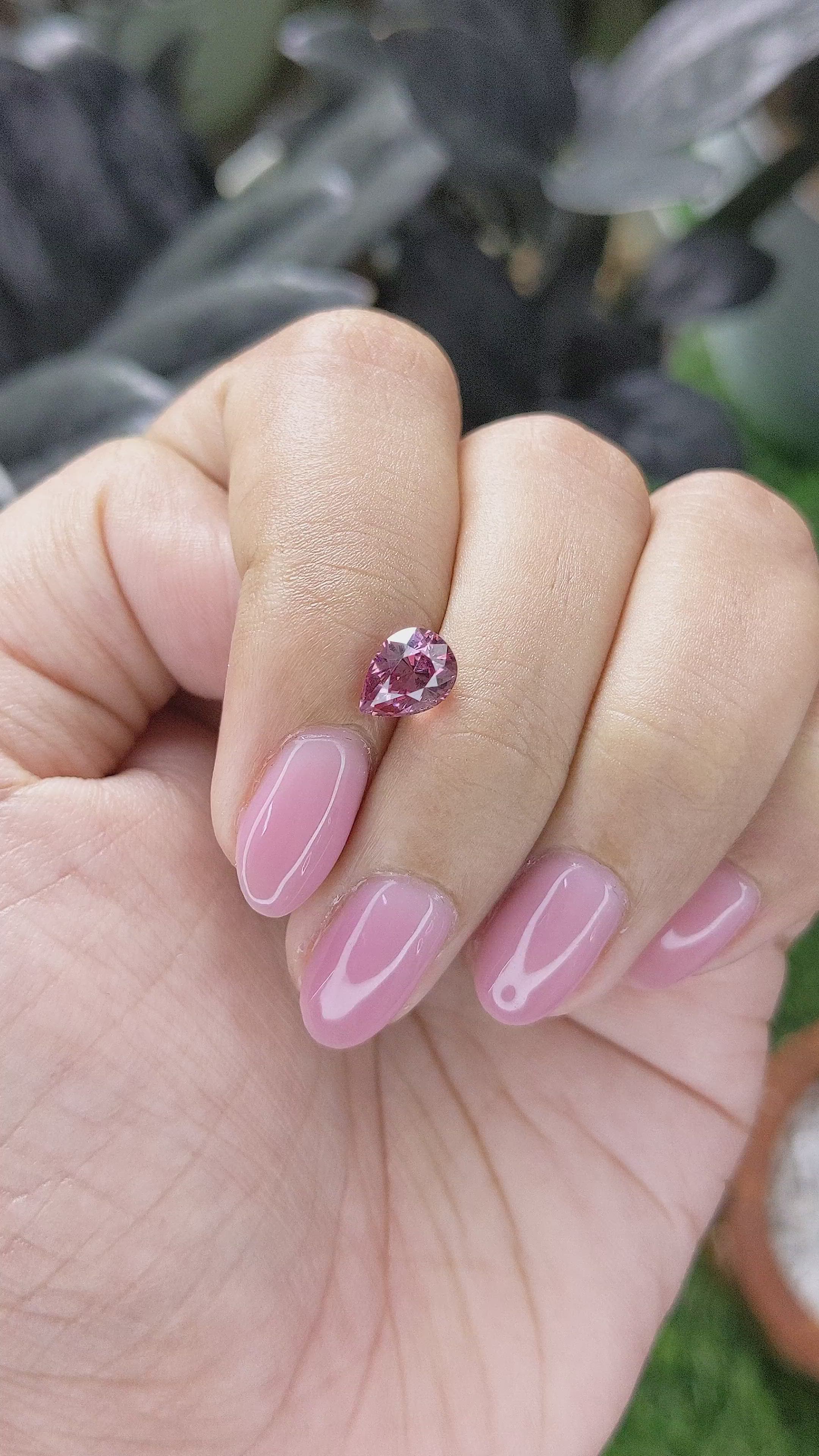 1.37 Ct. Purple Malaya Garnet from Tanzania Size Video