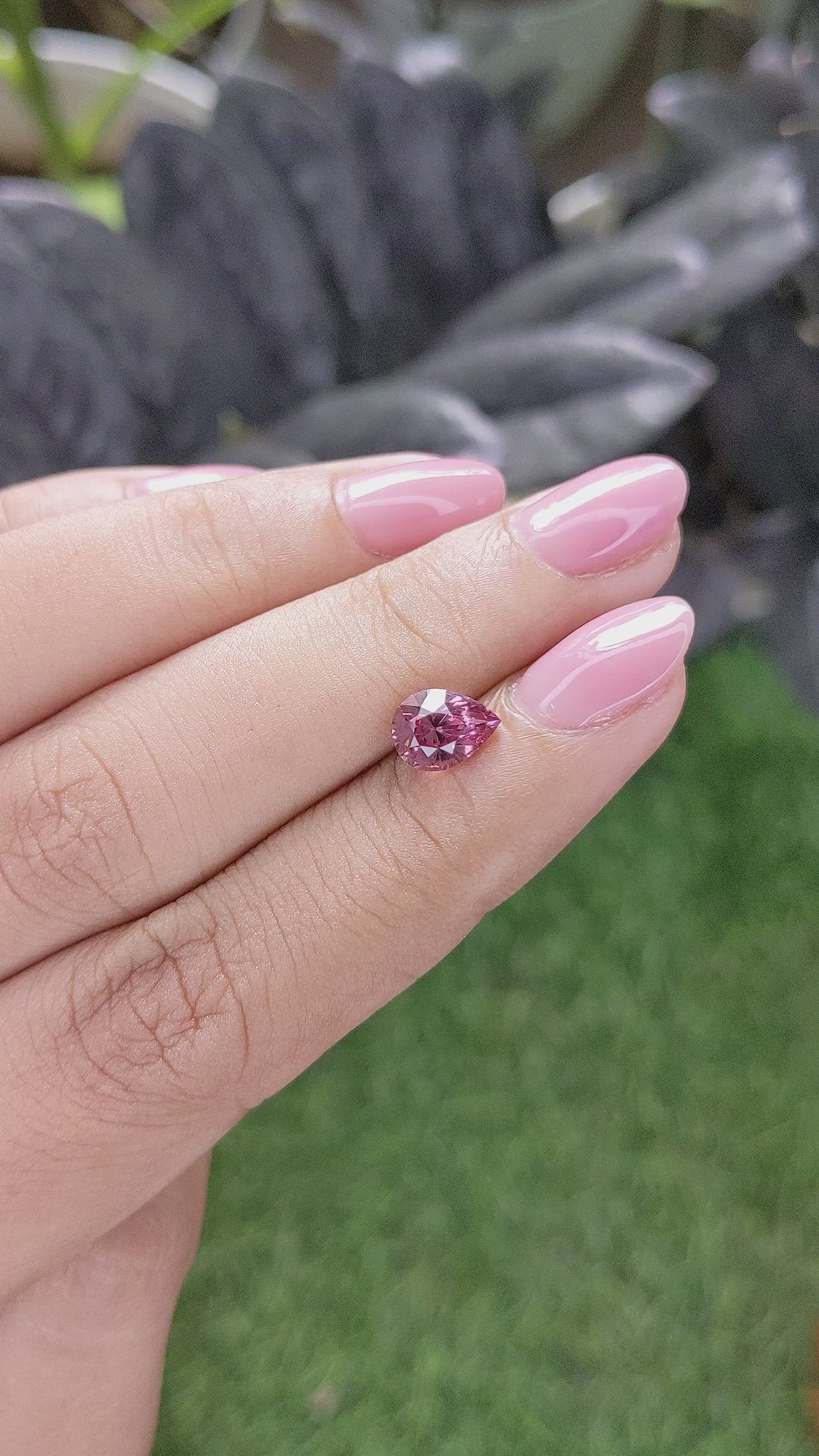 1.37 Ct. Purple Malaya Garnet from Tanzania Size Video