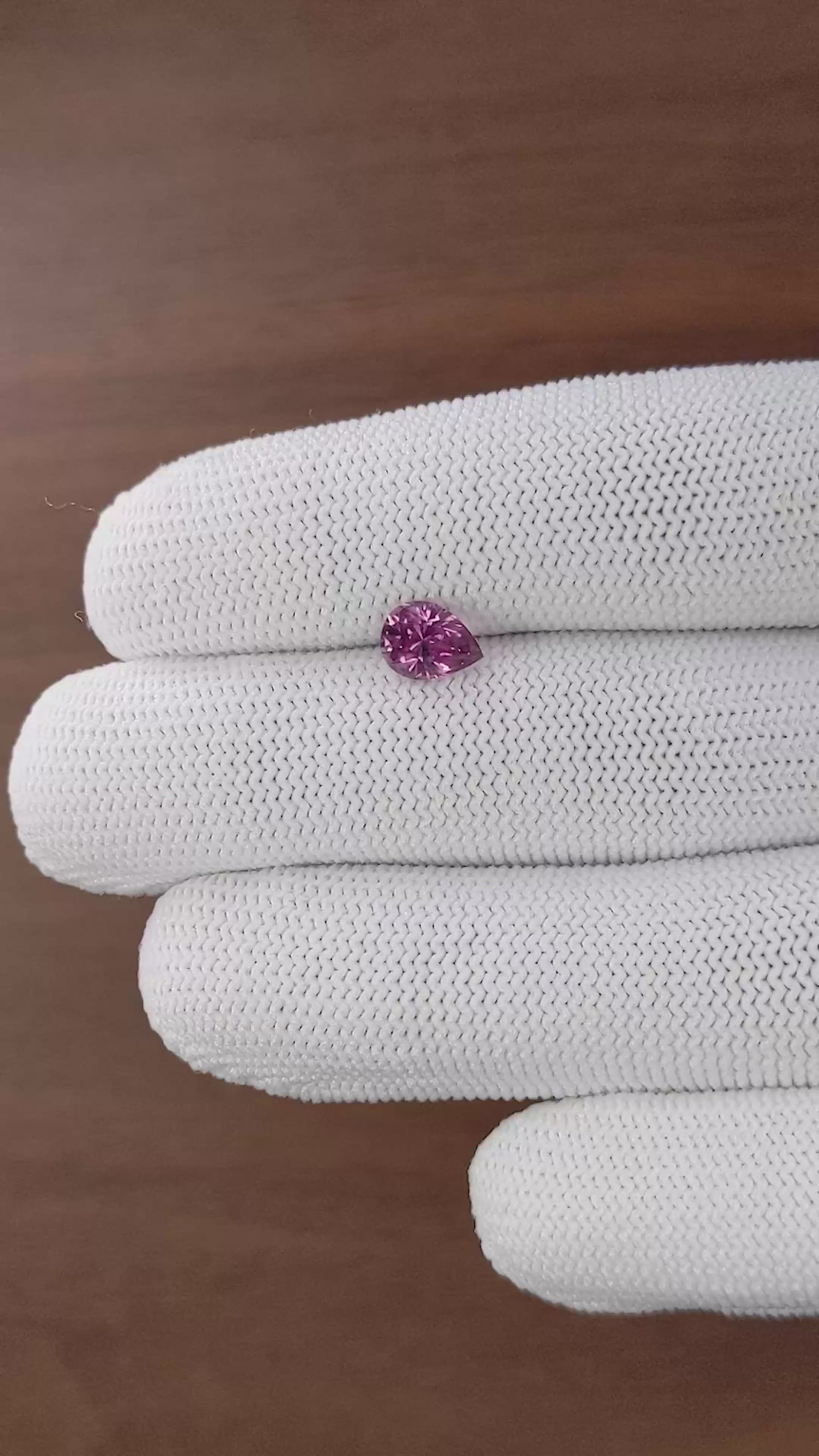 1.37 Ct. Purple Malaya Garnet from Tanzania Size Video