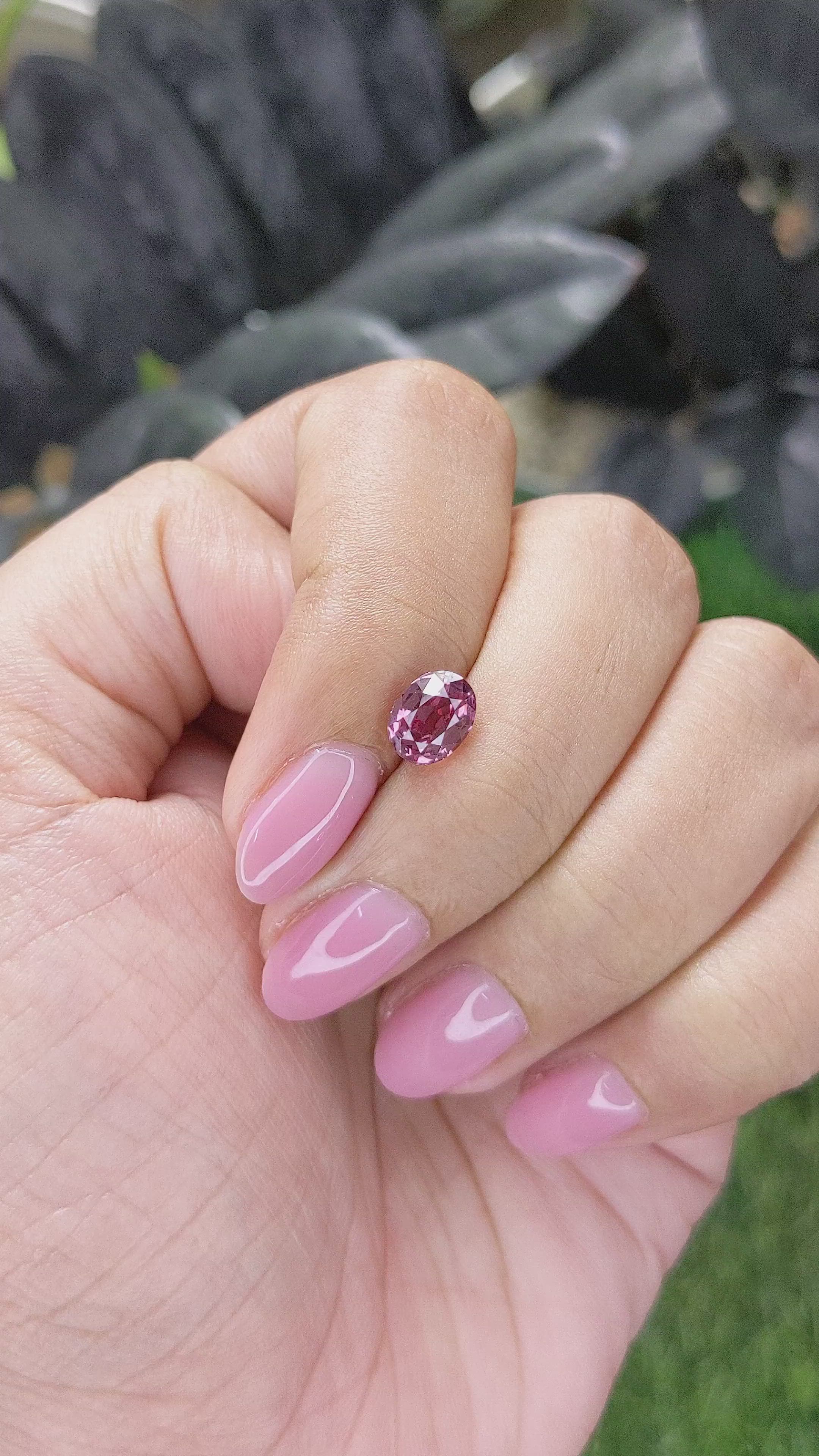 1.60 Ct. Pink Malaya Garnet from Tanzania Size Video