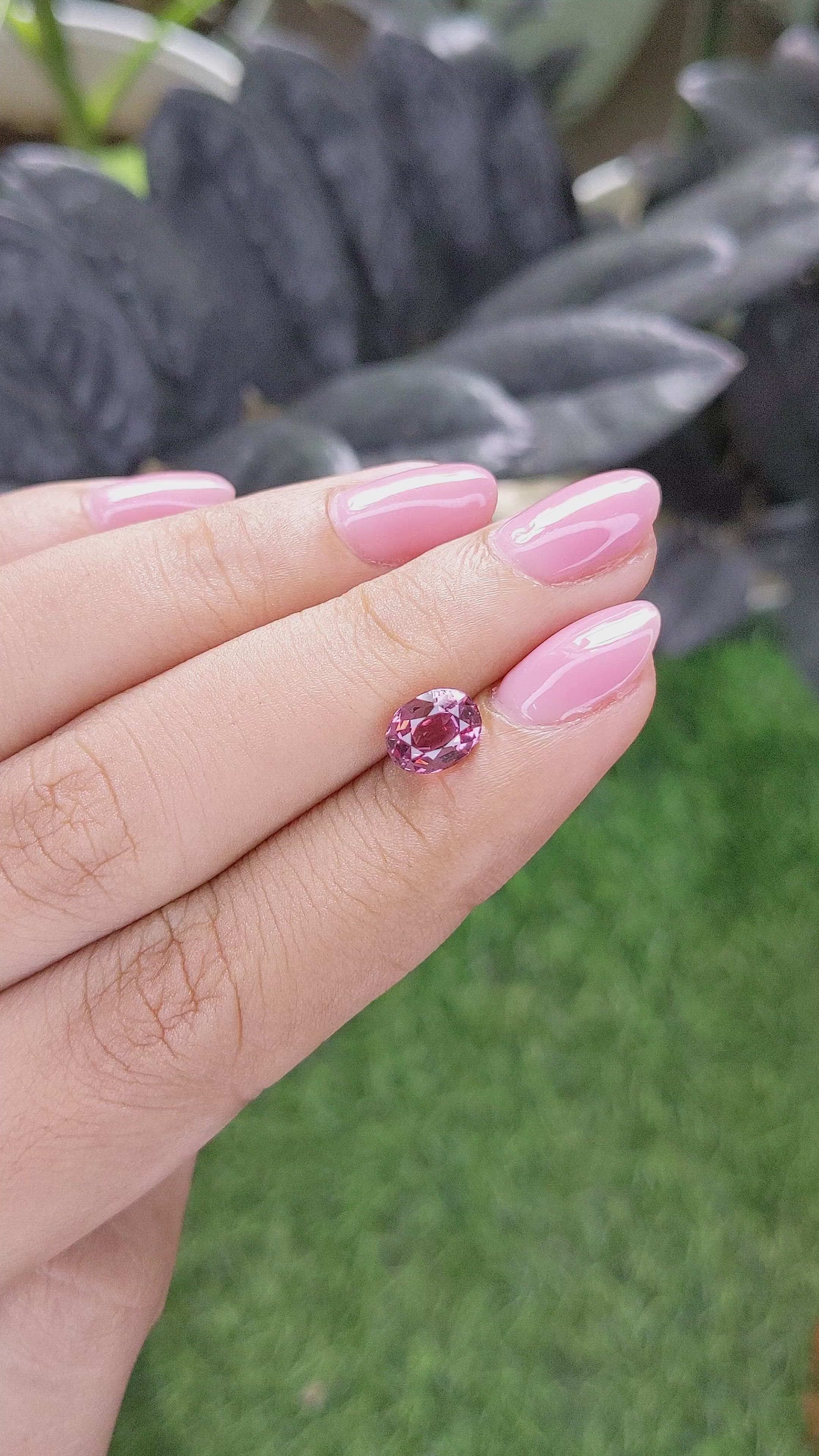1.60 Ct. Pink Malaya Garnet from Tanzania Size Video