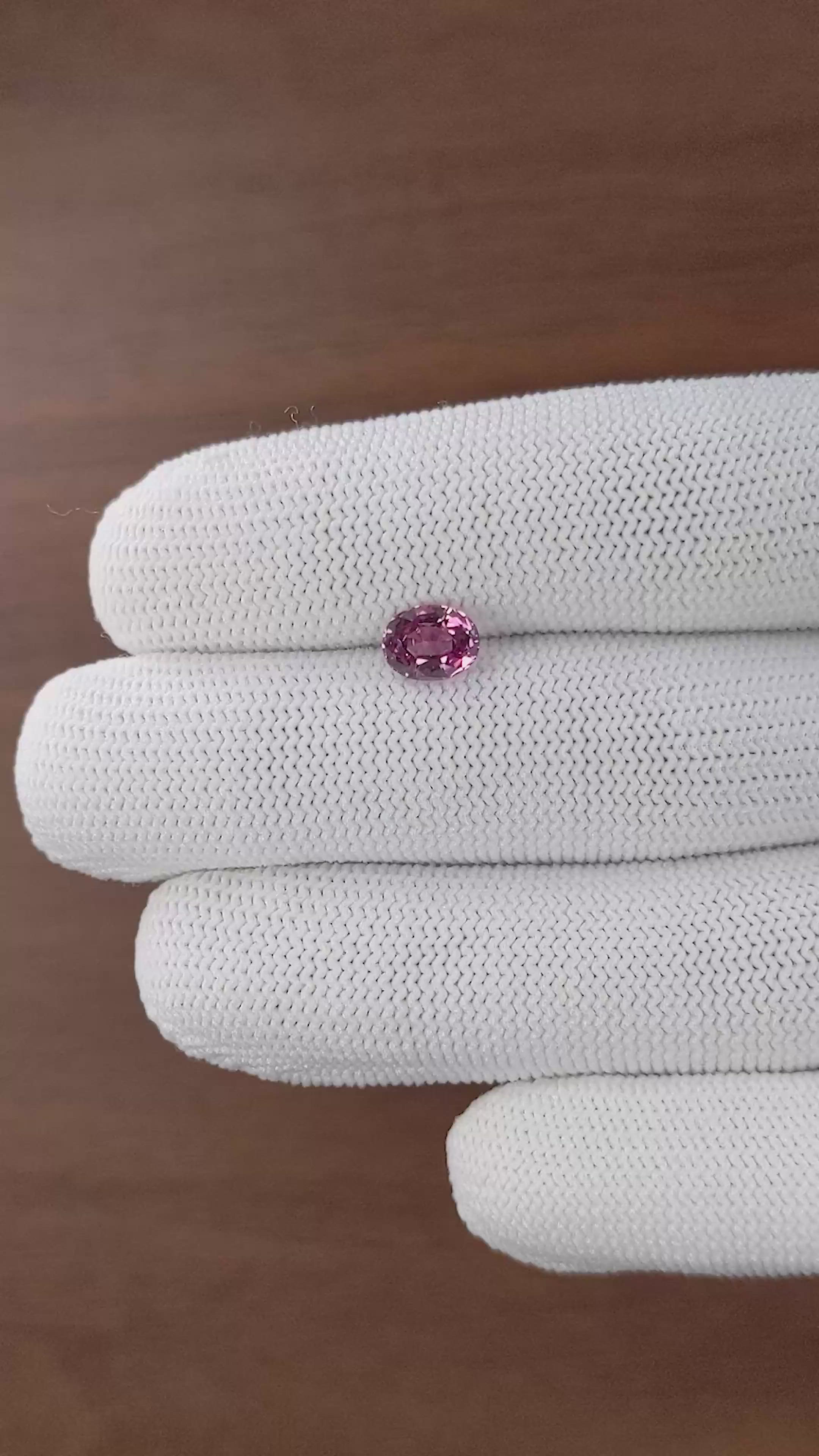 1.60 Ct. Pink Malaya Garnet from Tanzania Size Video