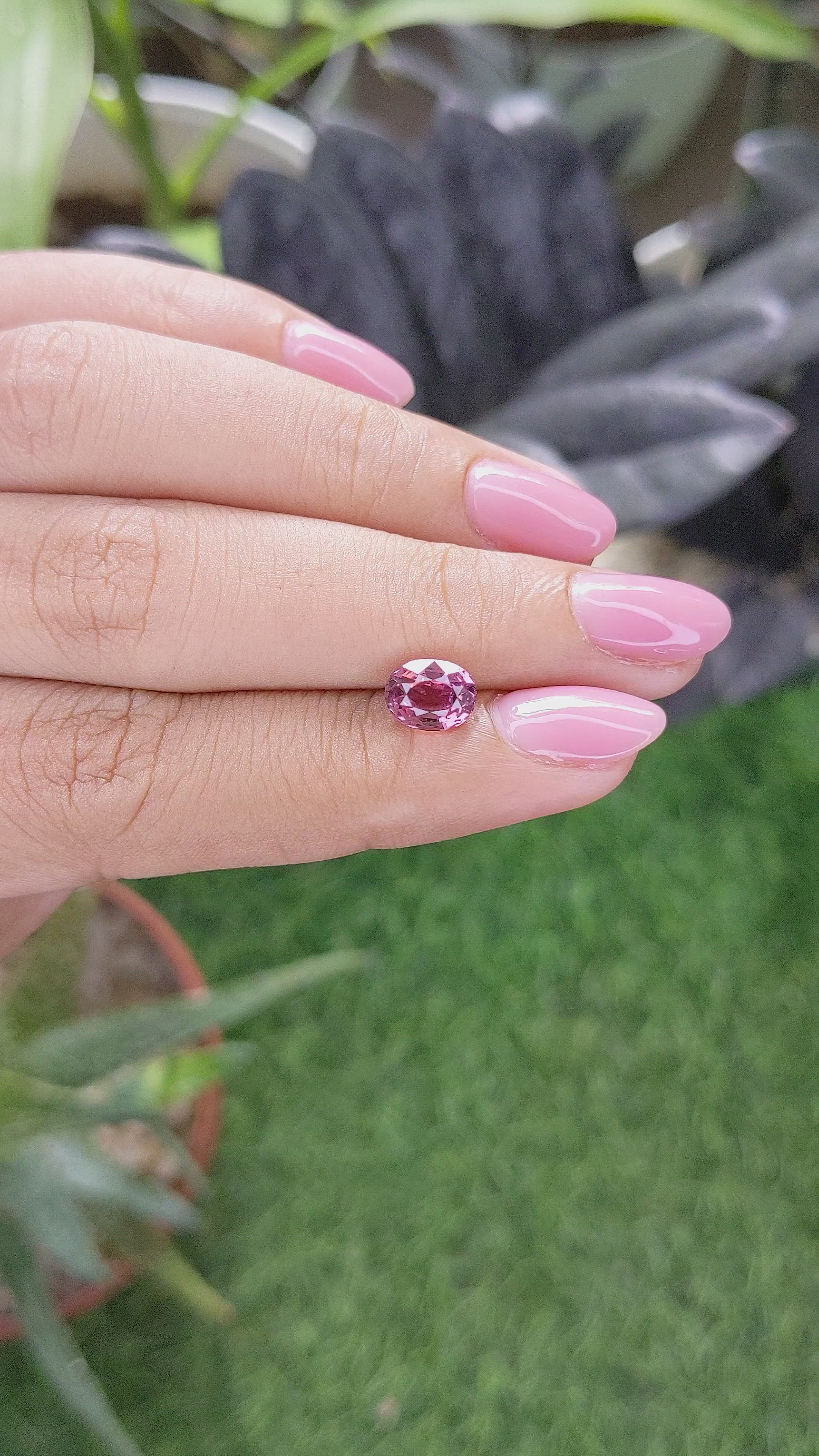 1.60 Ct. Pink Malaya Garnet from Tanzania Size Video