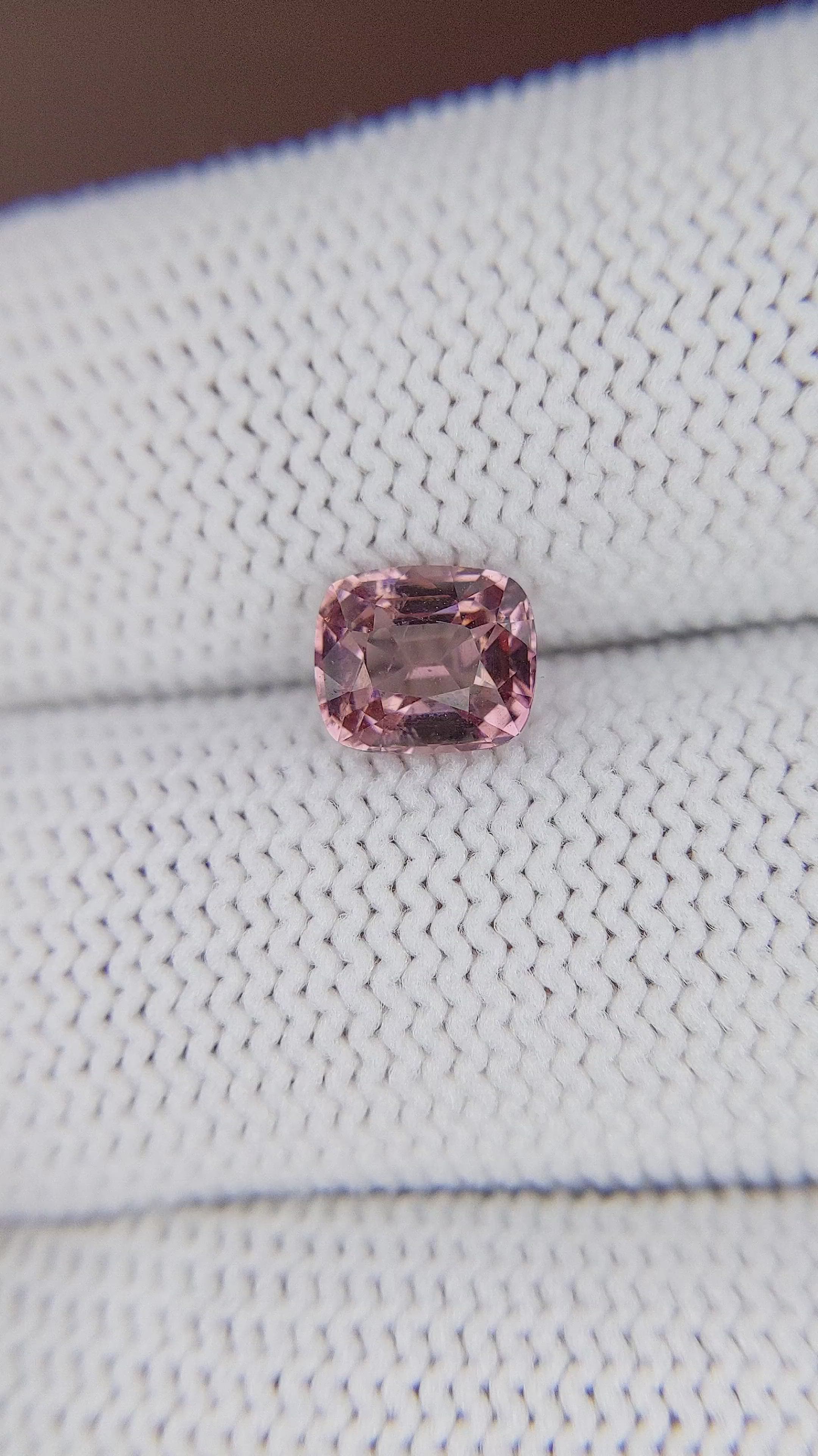 1.58 Ct. Pink Malaya Garnet from Tanzania Size Video