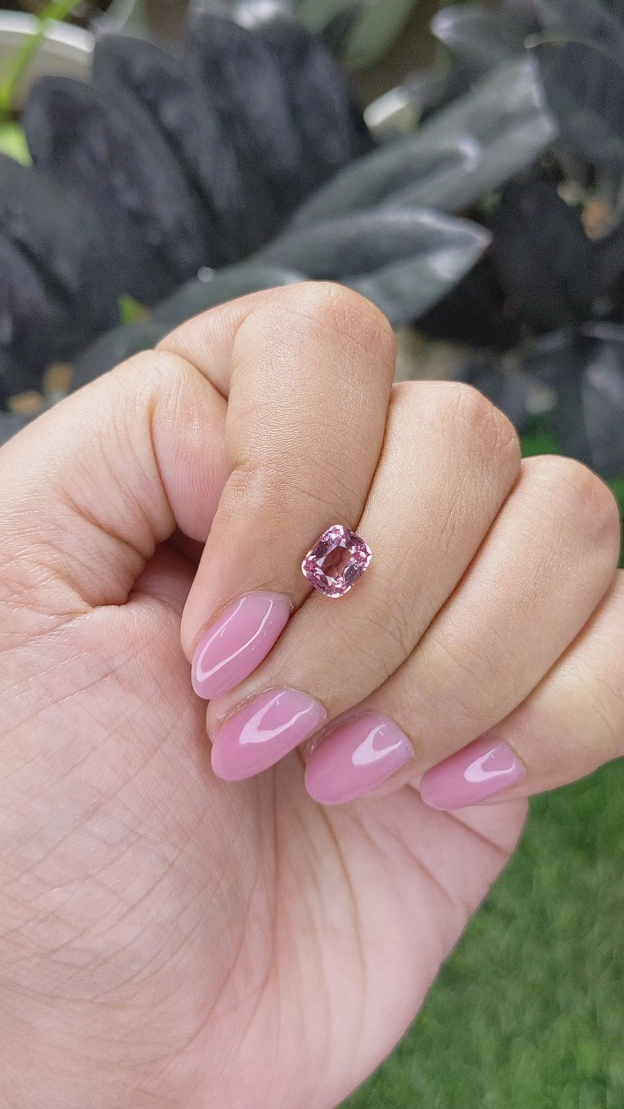 1.58 Ct. Pink Malaya Garnet from Tanzania Size Video