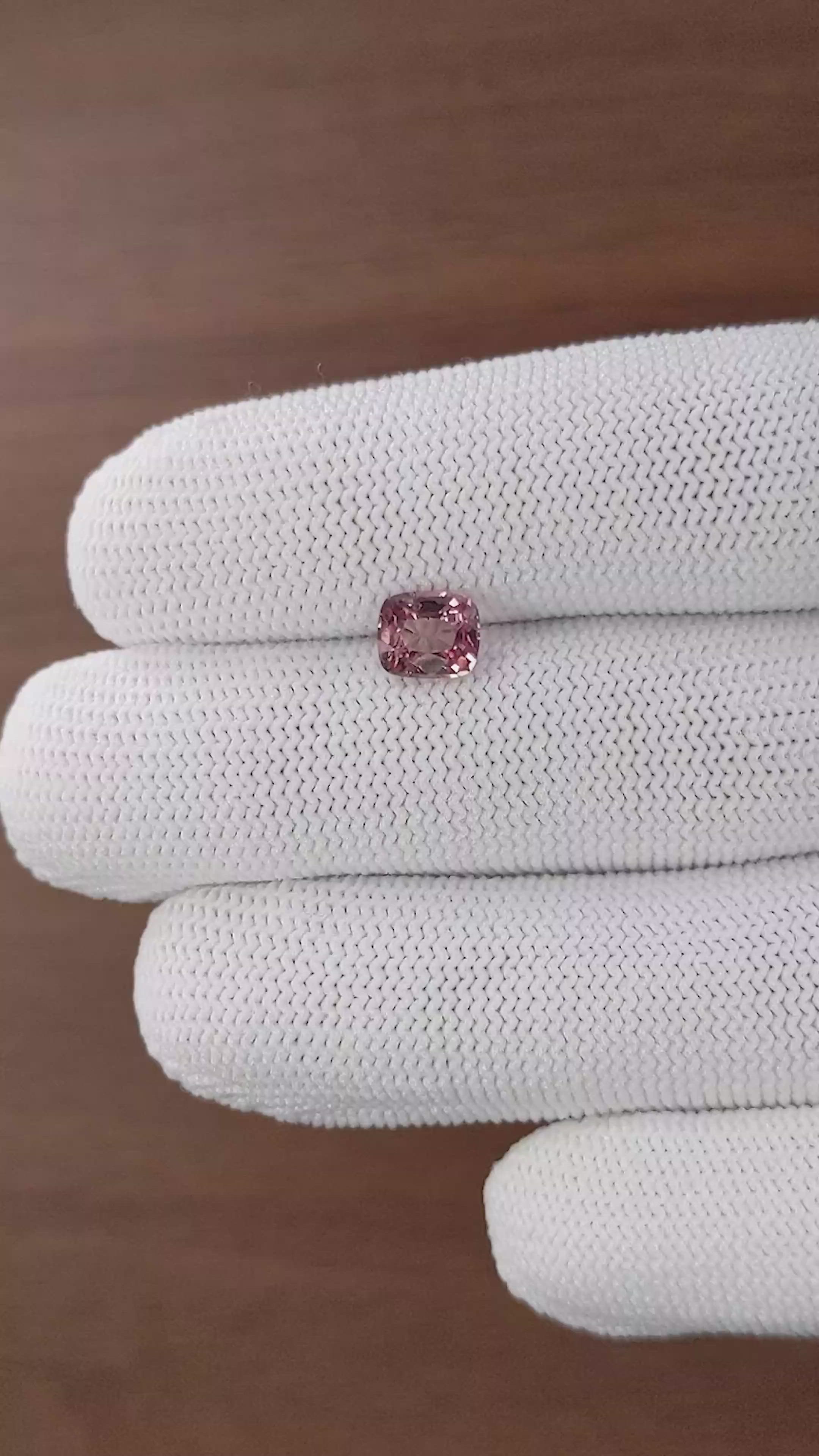 1.58 Ct. Pink Malaya Garnet from Tanzania Size Video