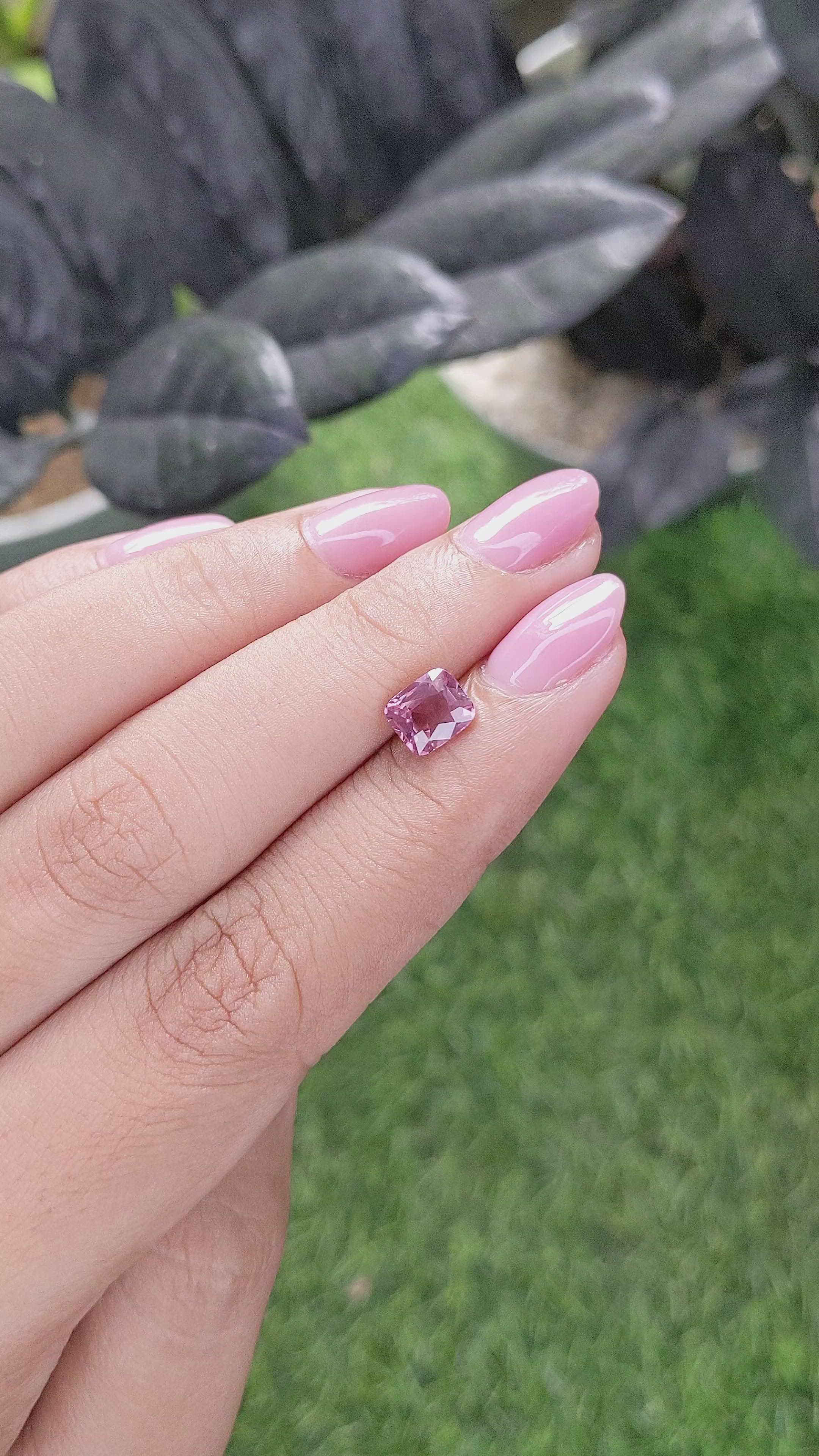 1.48 Ct. Pink Malaya Garnet from Tanzania Size Video