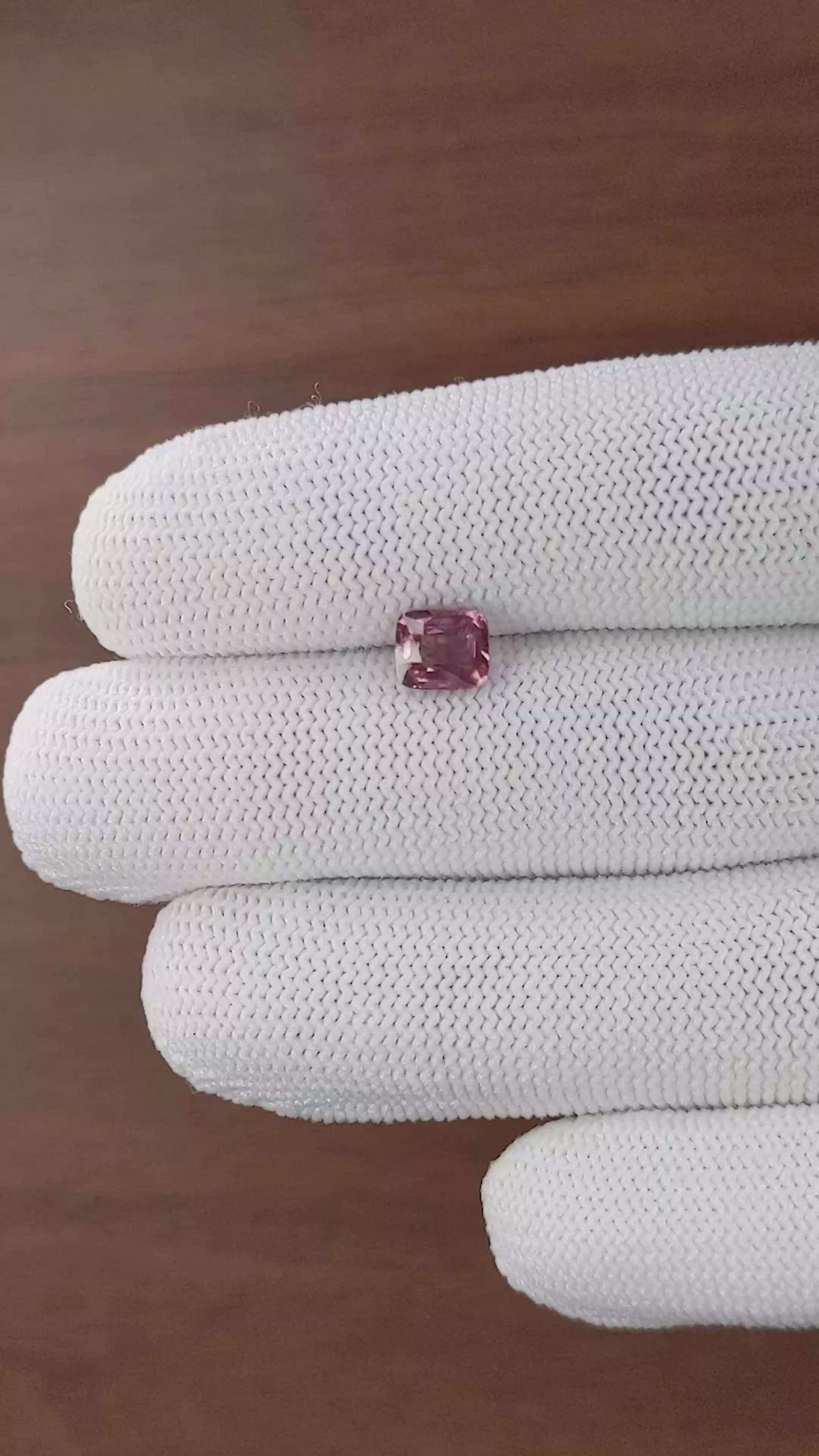 1.48 Ct. Pink Malaya Garnet from Tanzania Size Video