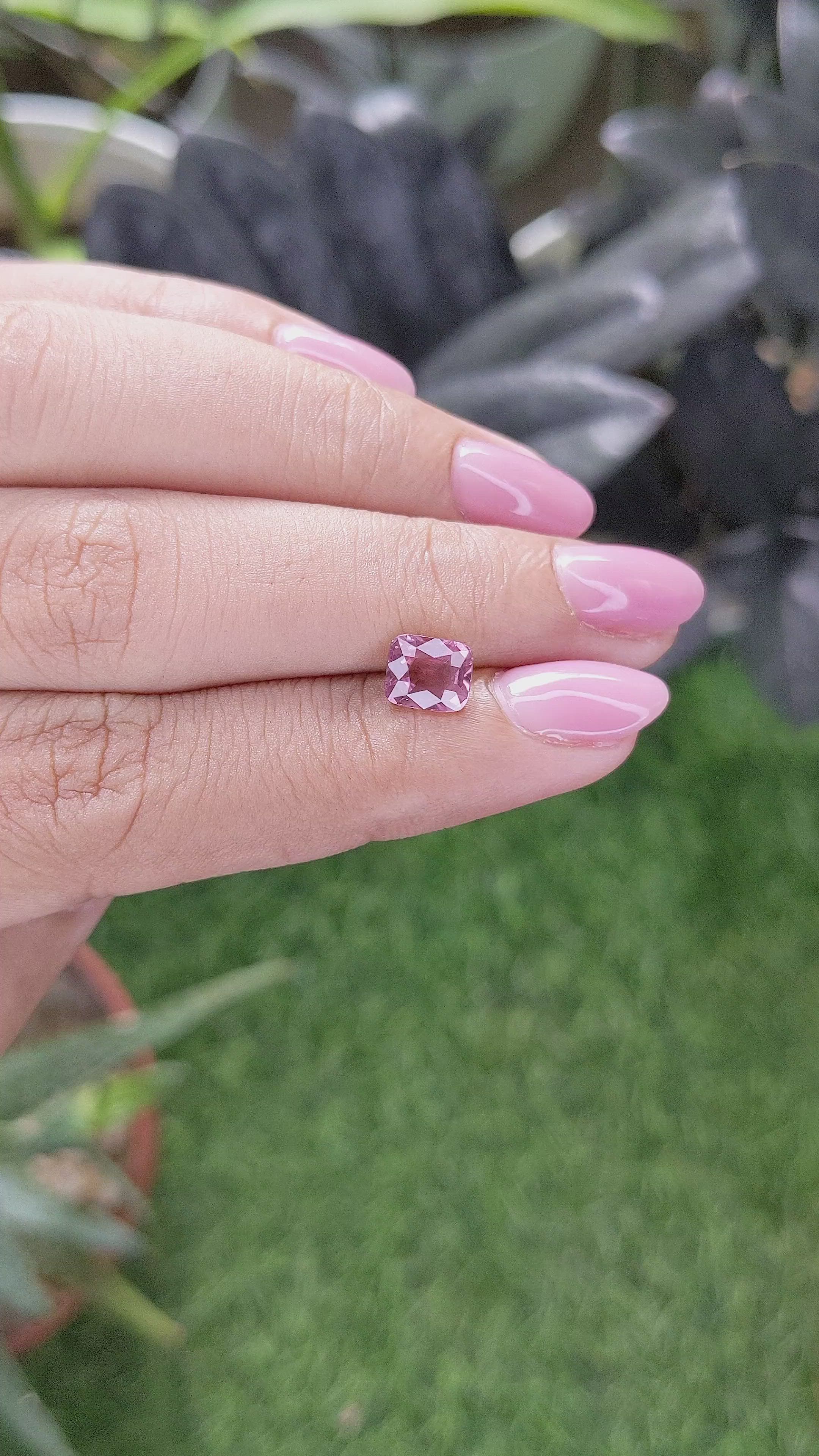 1.48 Ct. Pink Malaya Garnet from Tanzania Size Video