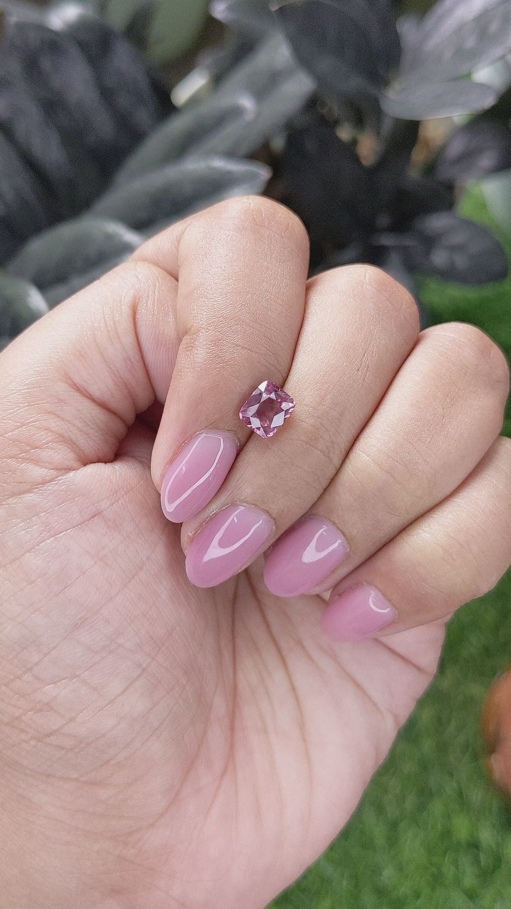 1.48 Ct. Pink Malaya Garnet from Tanzania Size Video