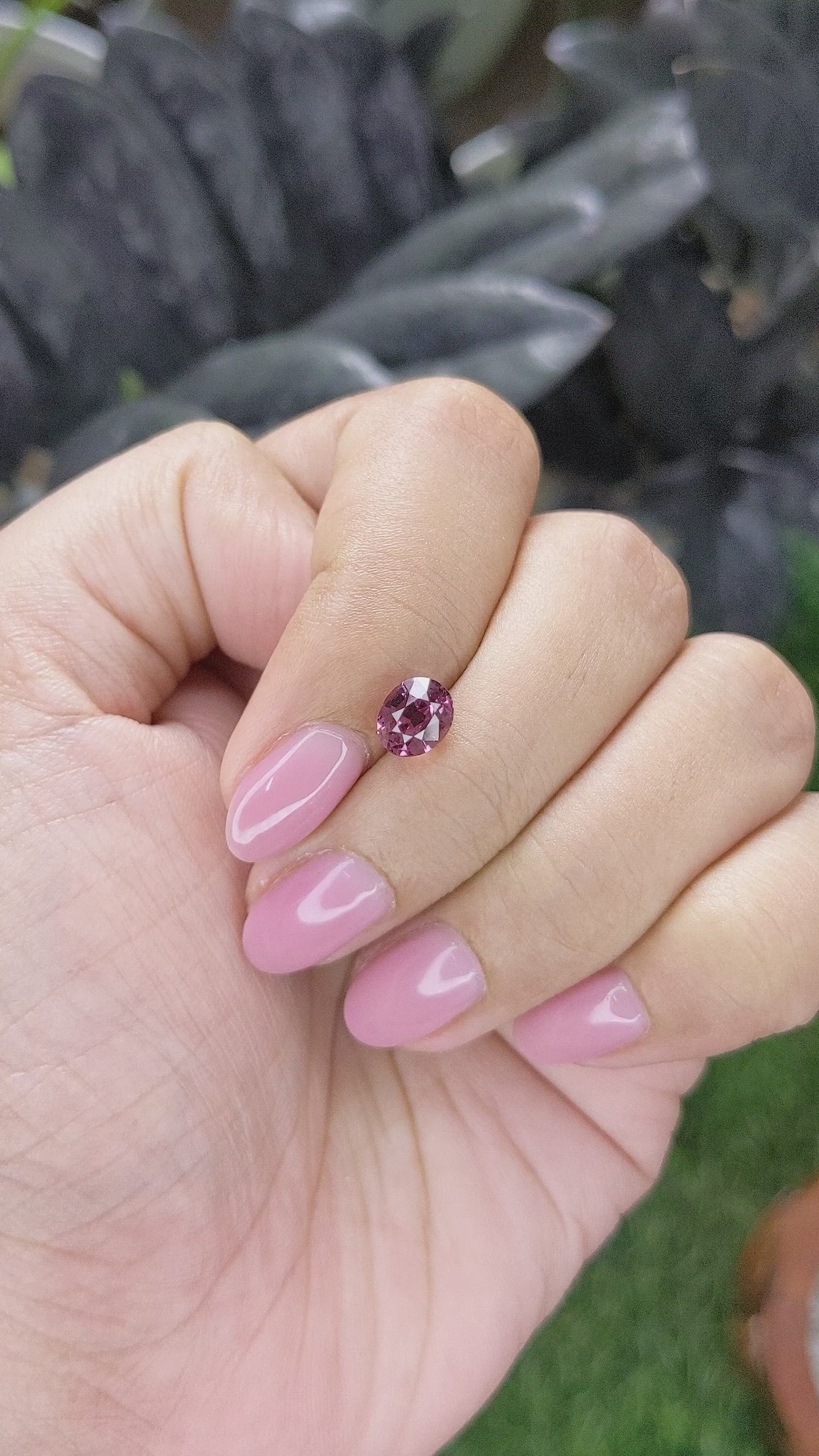 1.65 Ct. Purple Malaya Garnet from Tanzania Size Video